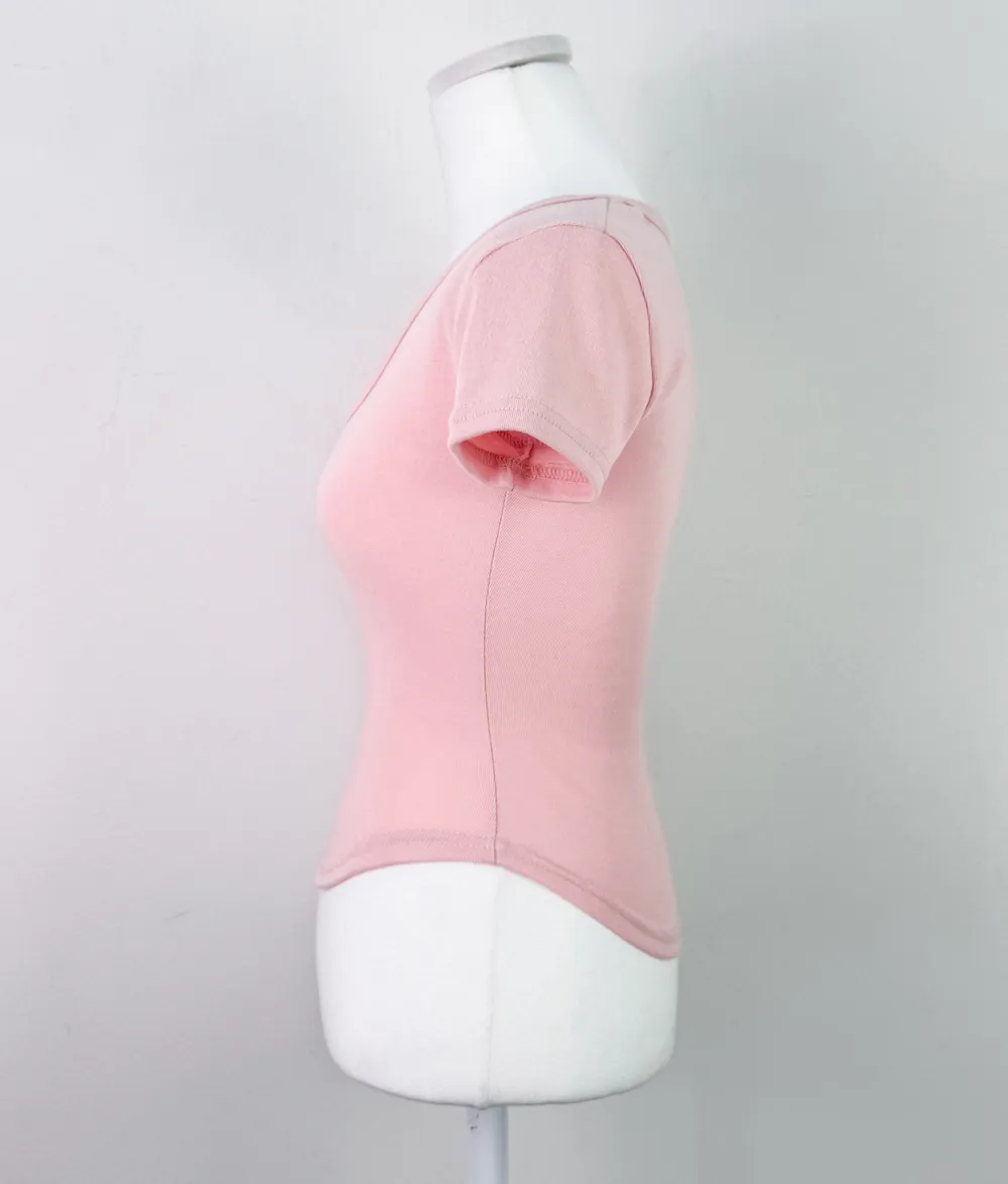 반팔 티셔츠 베이비핑크 색상 이미지-S1L108