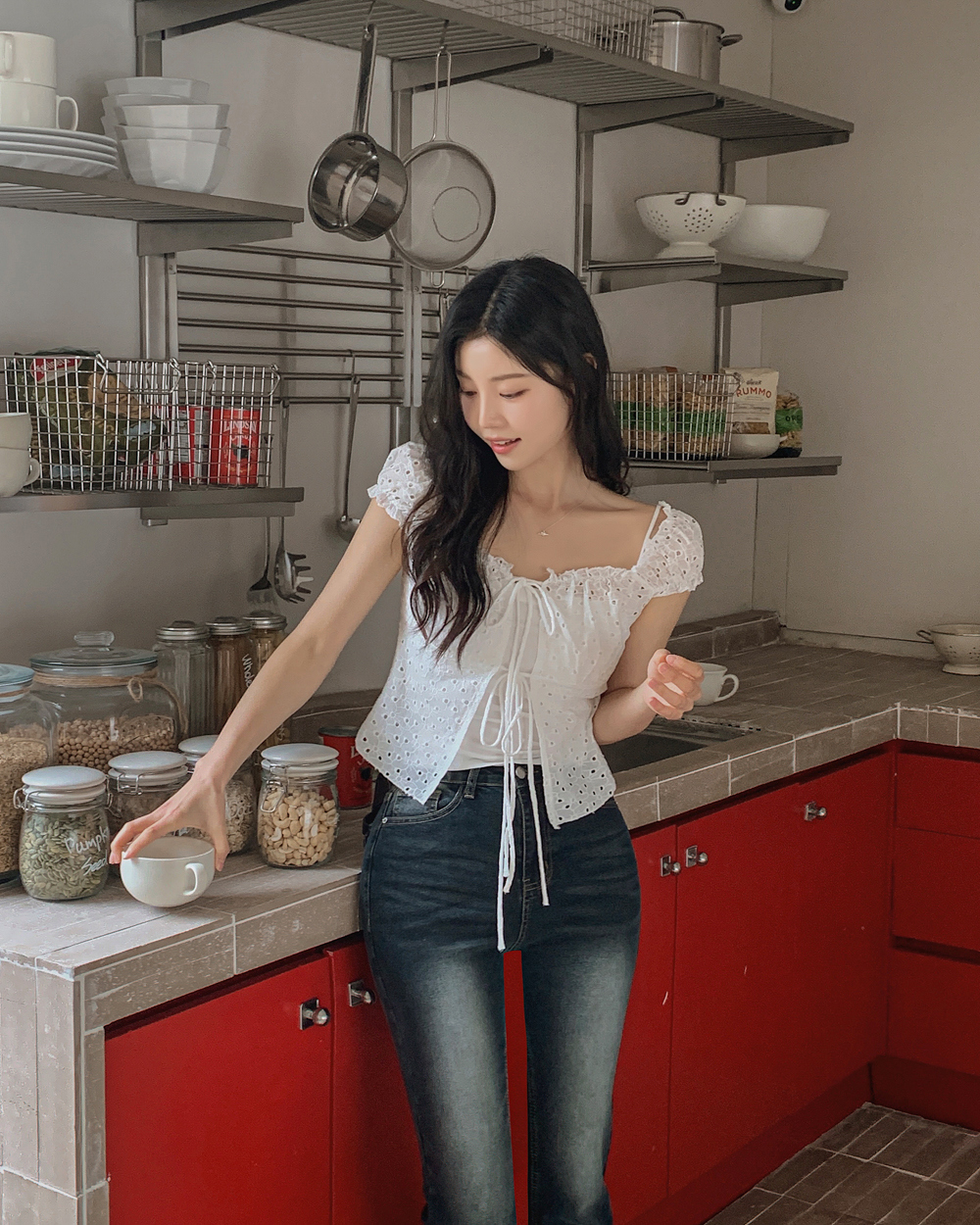 スクエアネックオフショルダーセットシャツノースリーブ | レディース