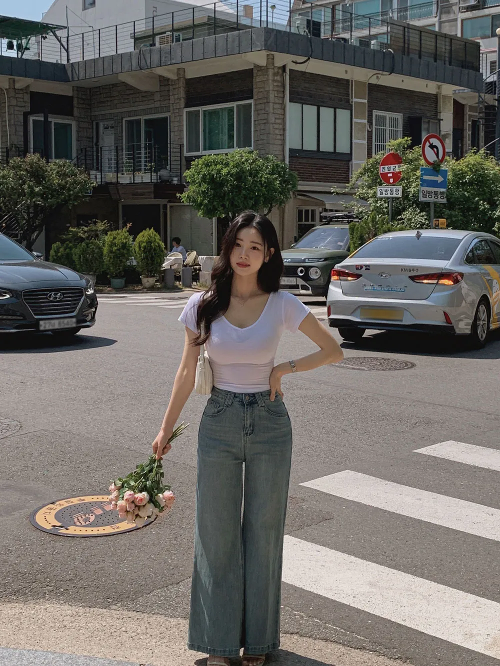 바지 모델 착용 이미지-S1L66