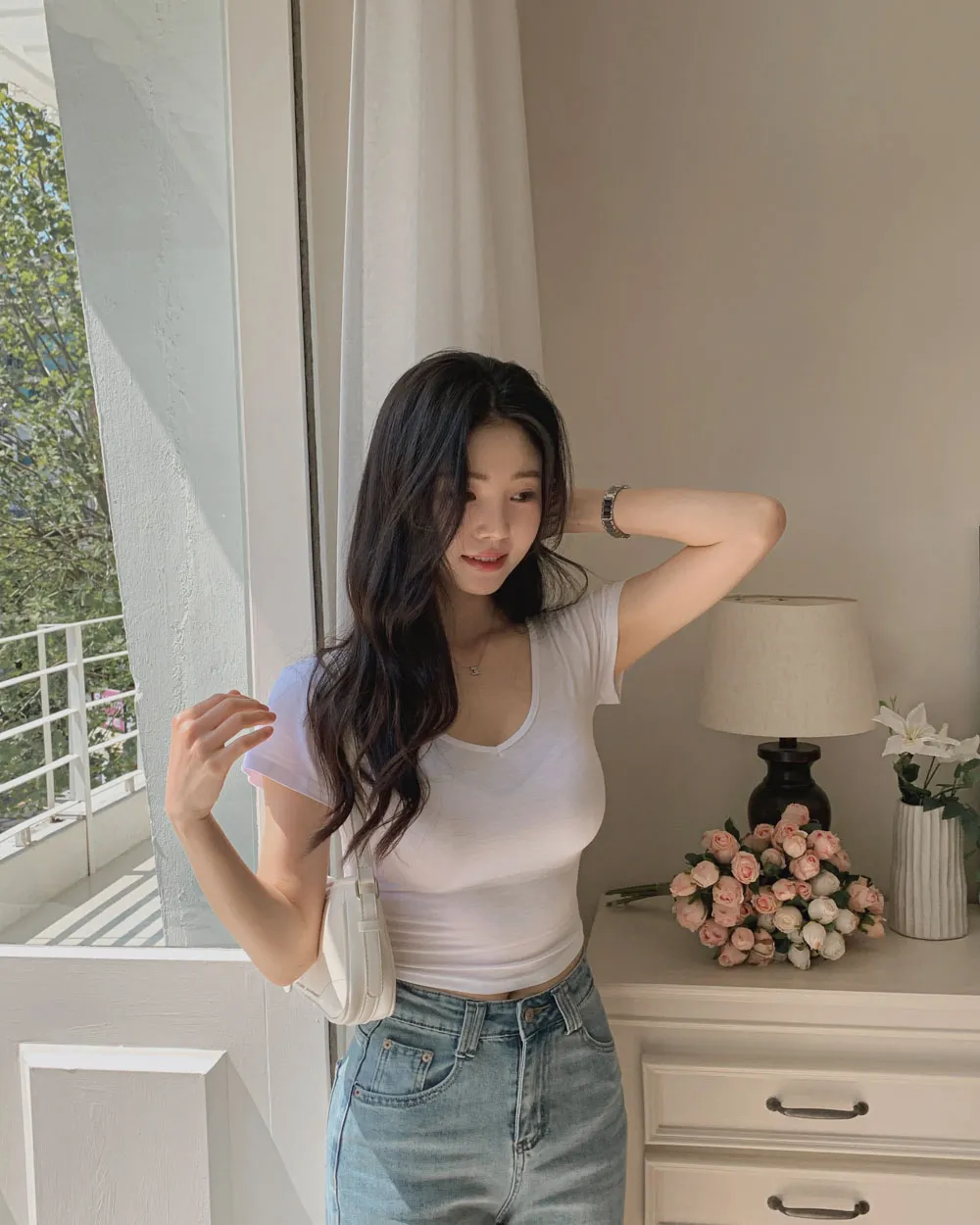 바지 모델 착용 이미지-S1L75