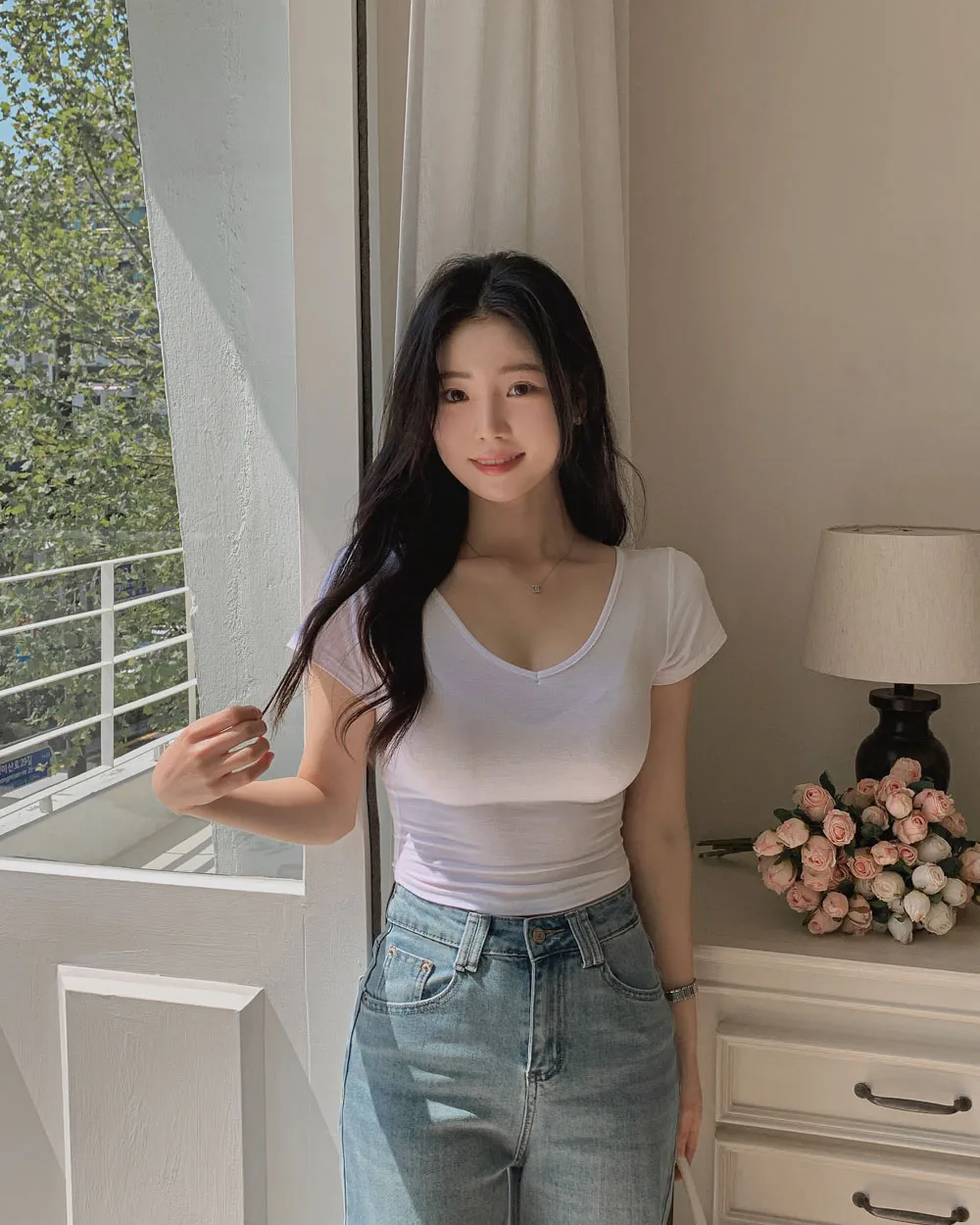 바지 모델 착용 이미지-S1L72