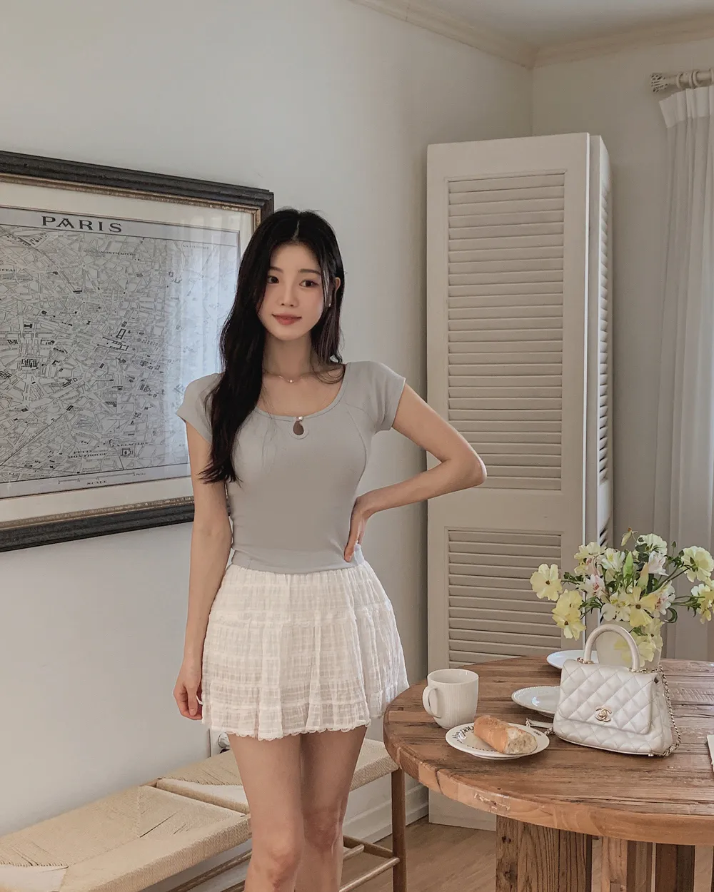 미니 스커트 모델 착용 이미지-S1L76