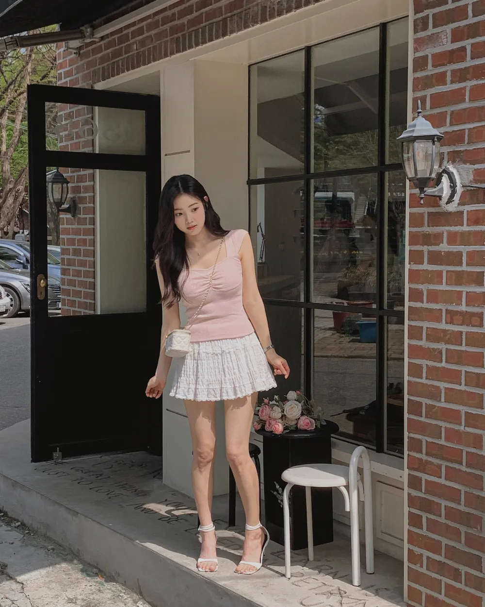 미니 스커트 모델 착용 이미지-S1L41