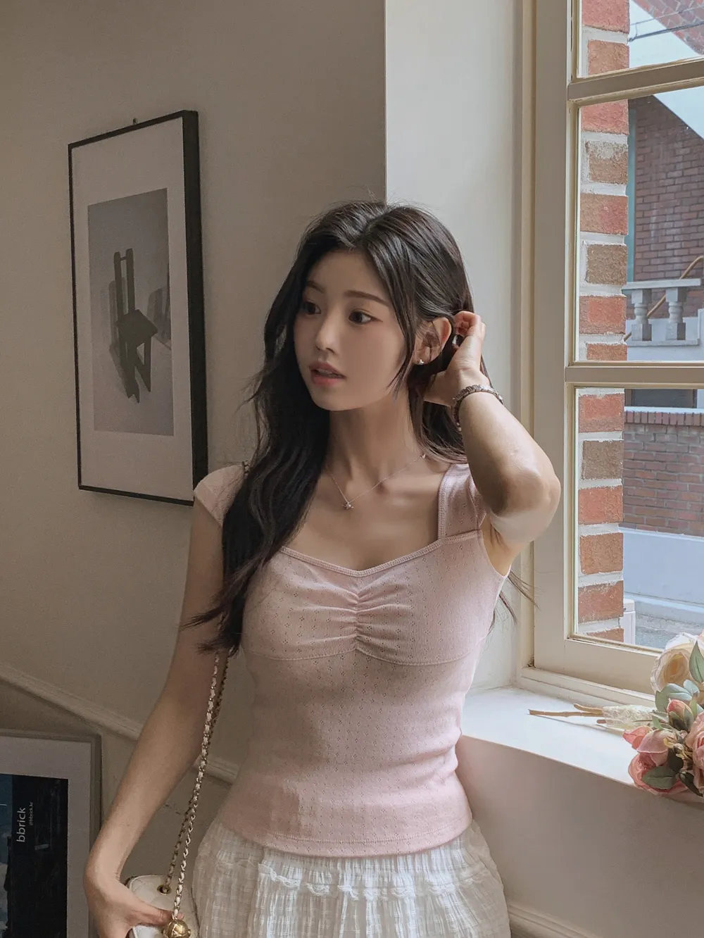 미니 스커트 모델 착용 이미지-S1L49