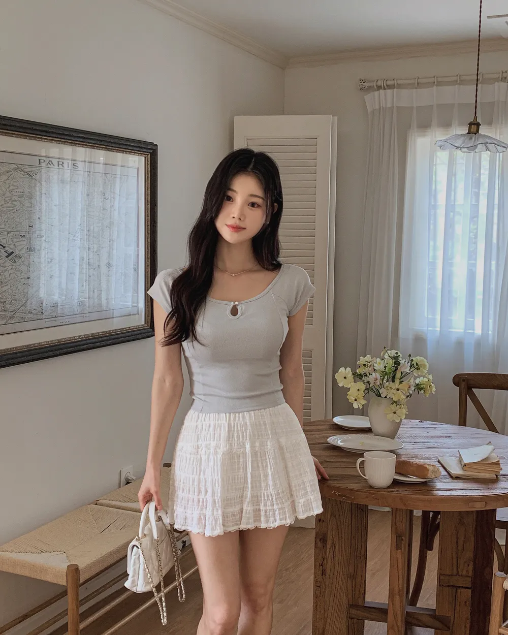 미니 스커트 모델 착용 이미지-S1L84
