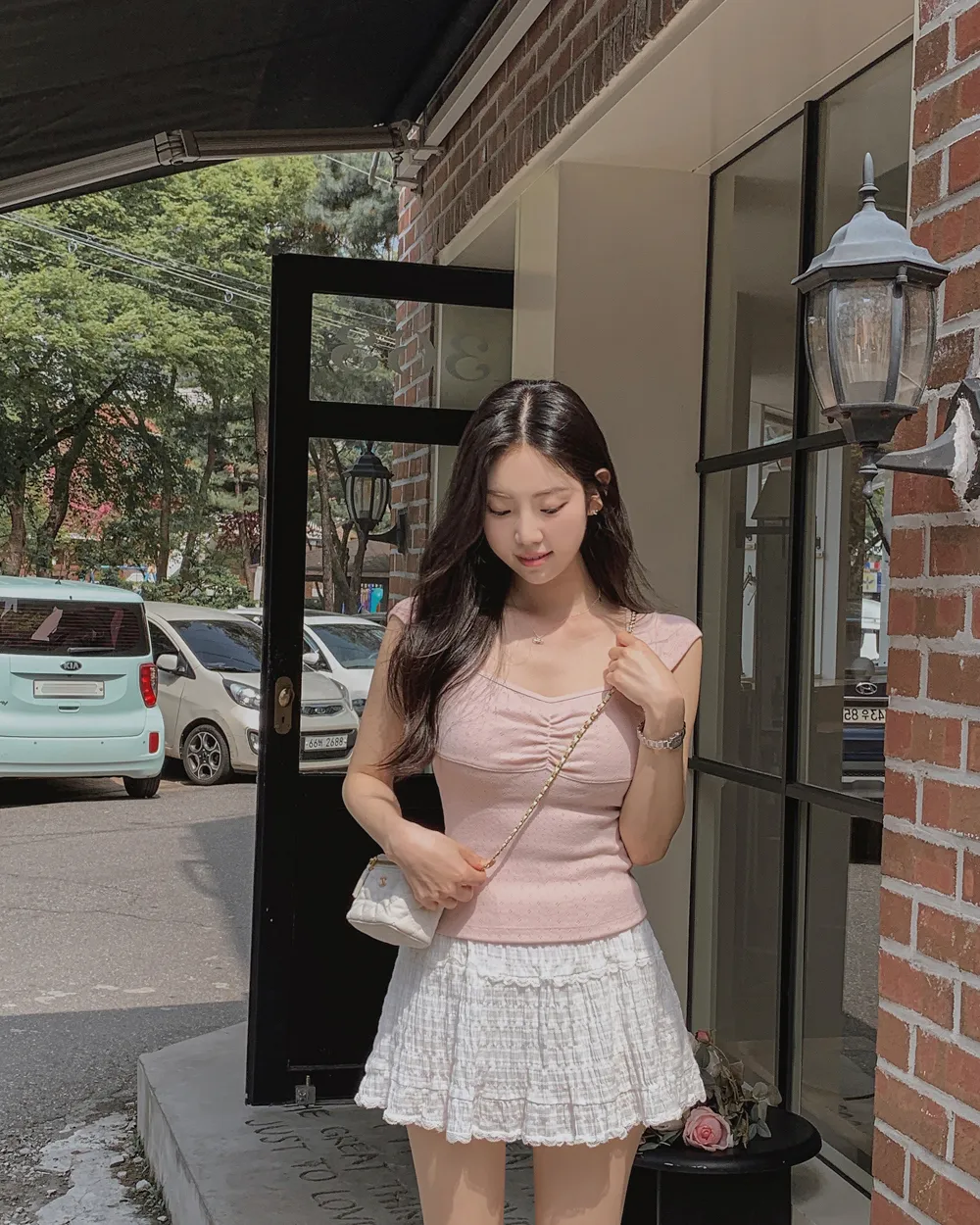 미니 스커트 모델 착용 이미지-S1L42
