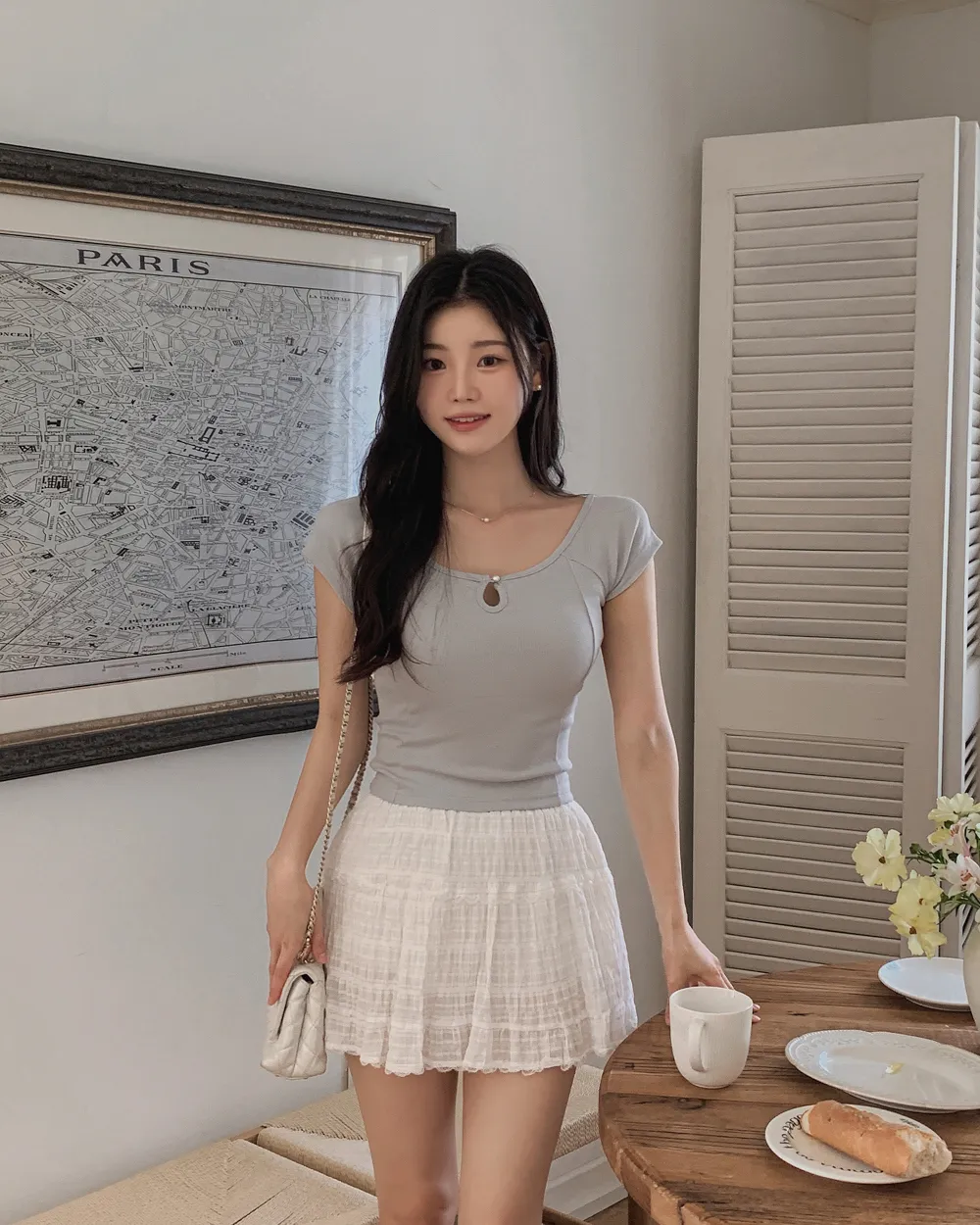 미니 스커트 모델 착용 이미지-S1L65