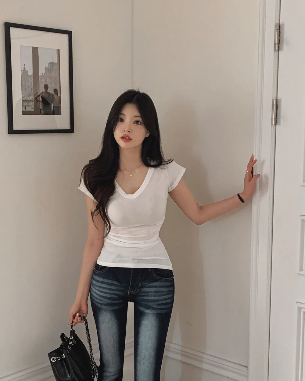 바지 모델 착용 이미지-S1L93