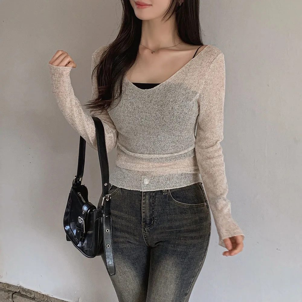 긴팔 티셔츠 모델 착용 이미지-S1L95