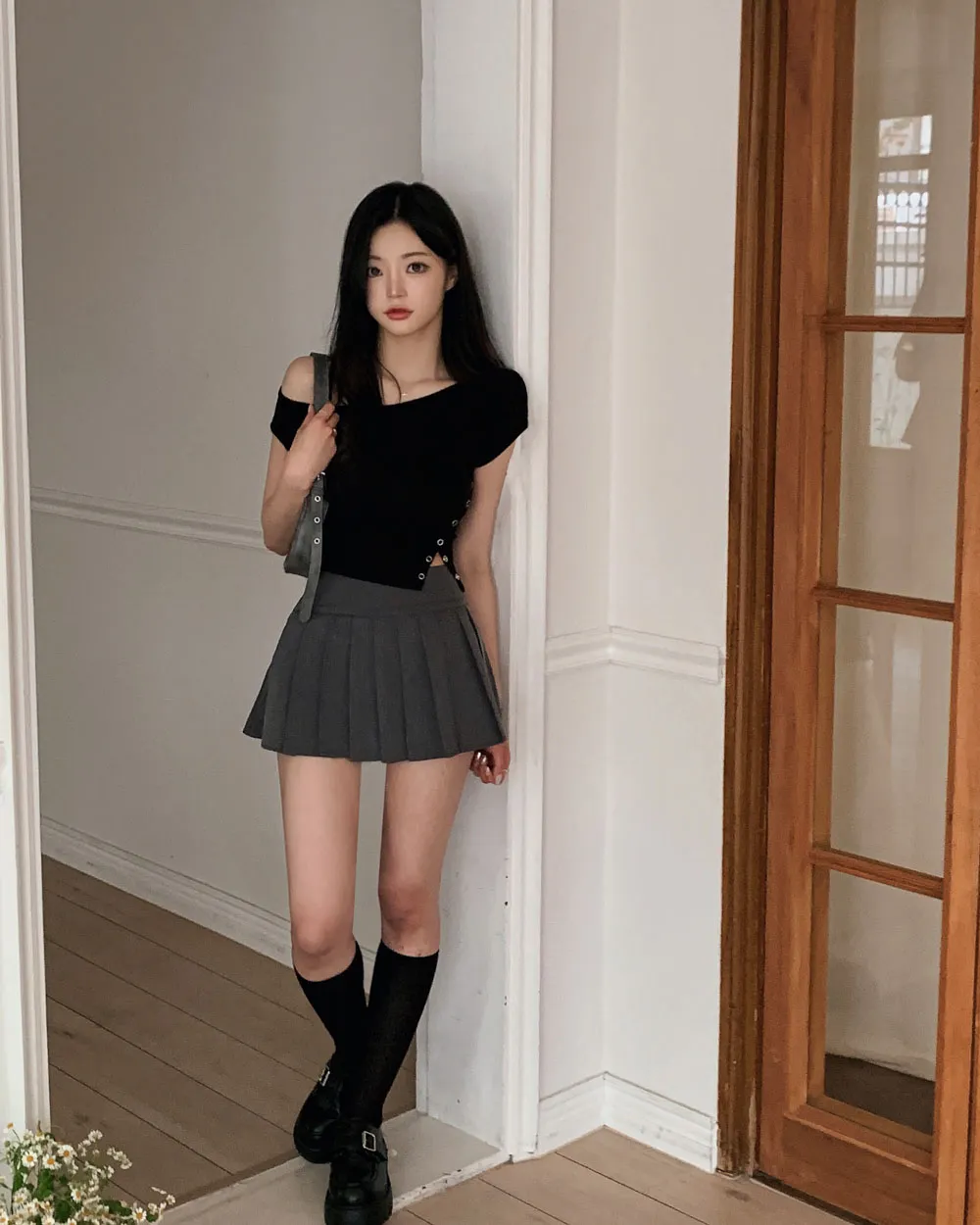 반팔 티셔츠 모델 착용 이미지-S1L39