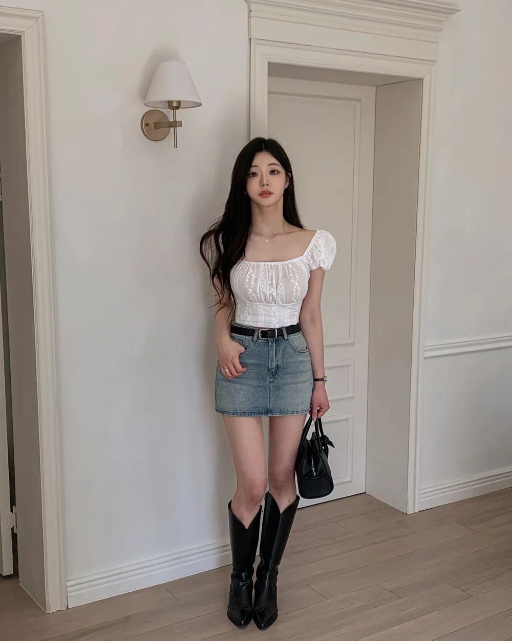 미니 스커트 모델 착용 이미지-S1L37