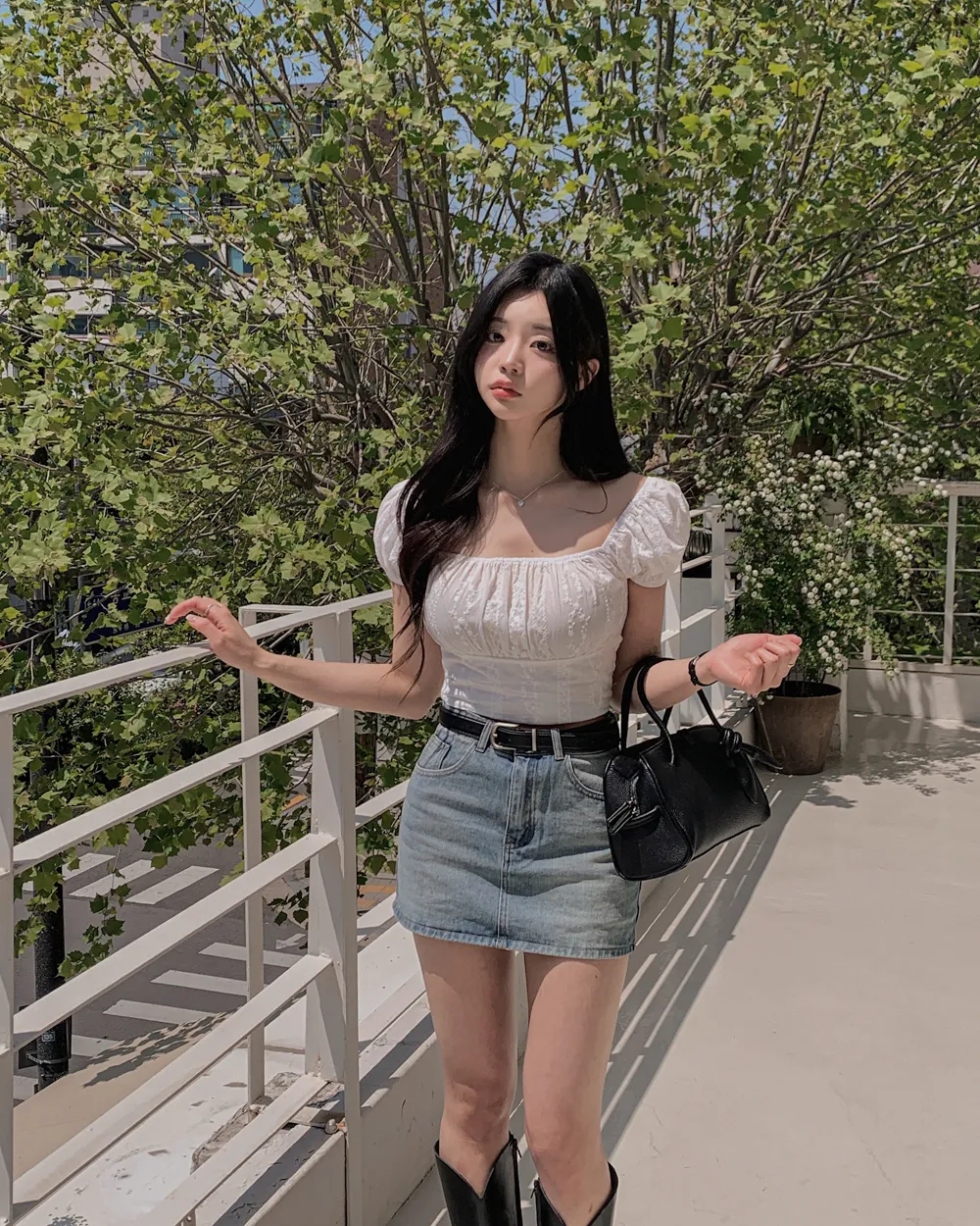 미니 스커트 모델 착용 이미지-S1L90