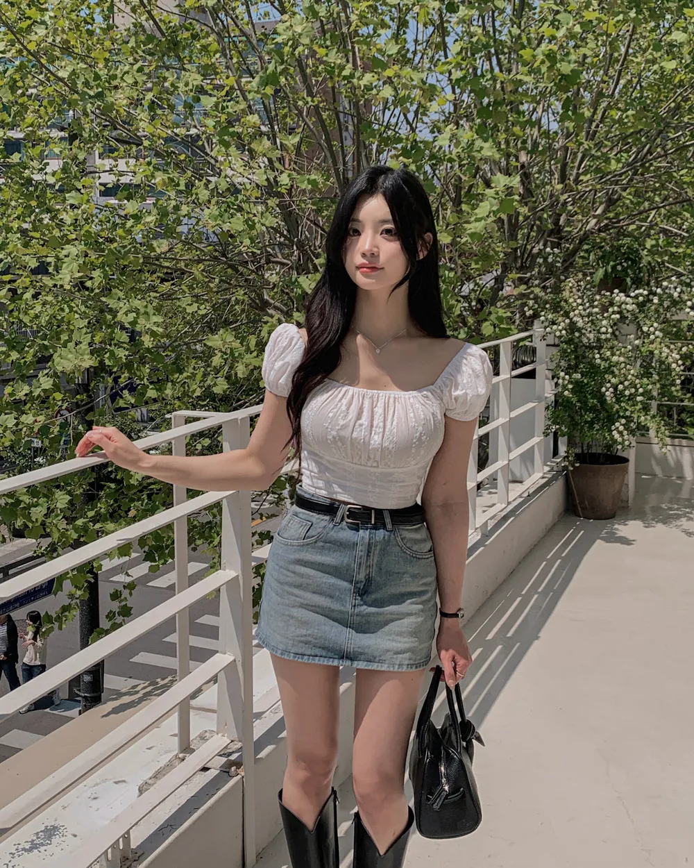 미니 스커트 모델 착용 이미지-S1L50