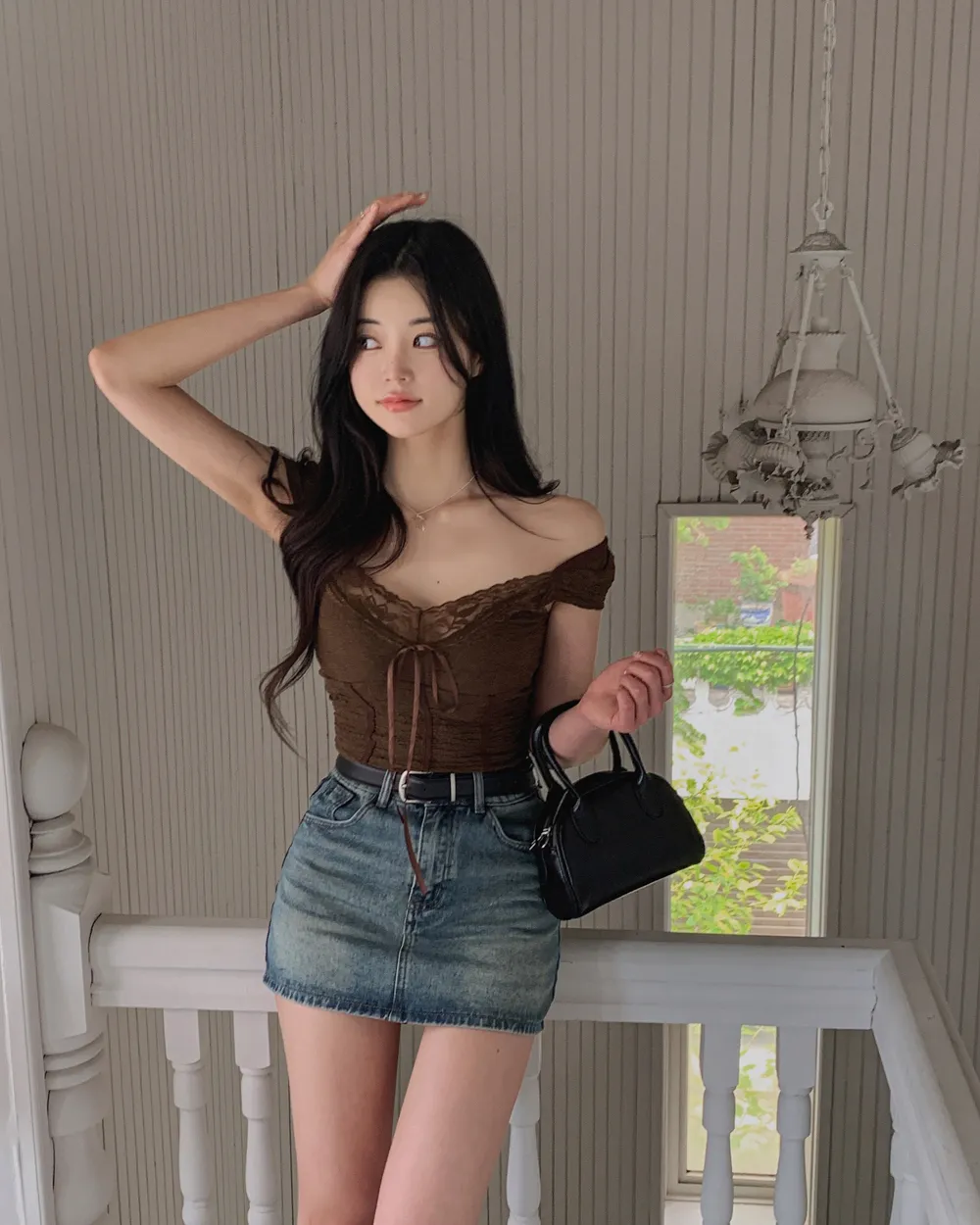 미니 스커트 모델 착용 이미지-S1L73