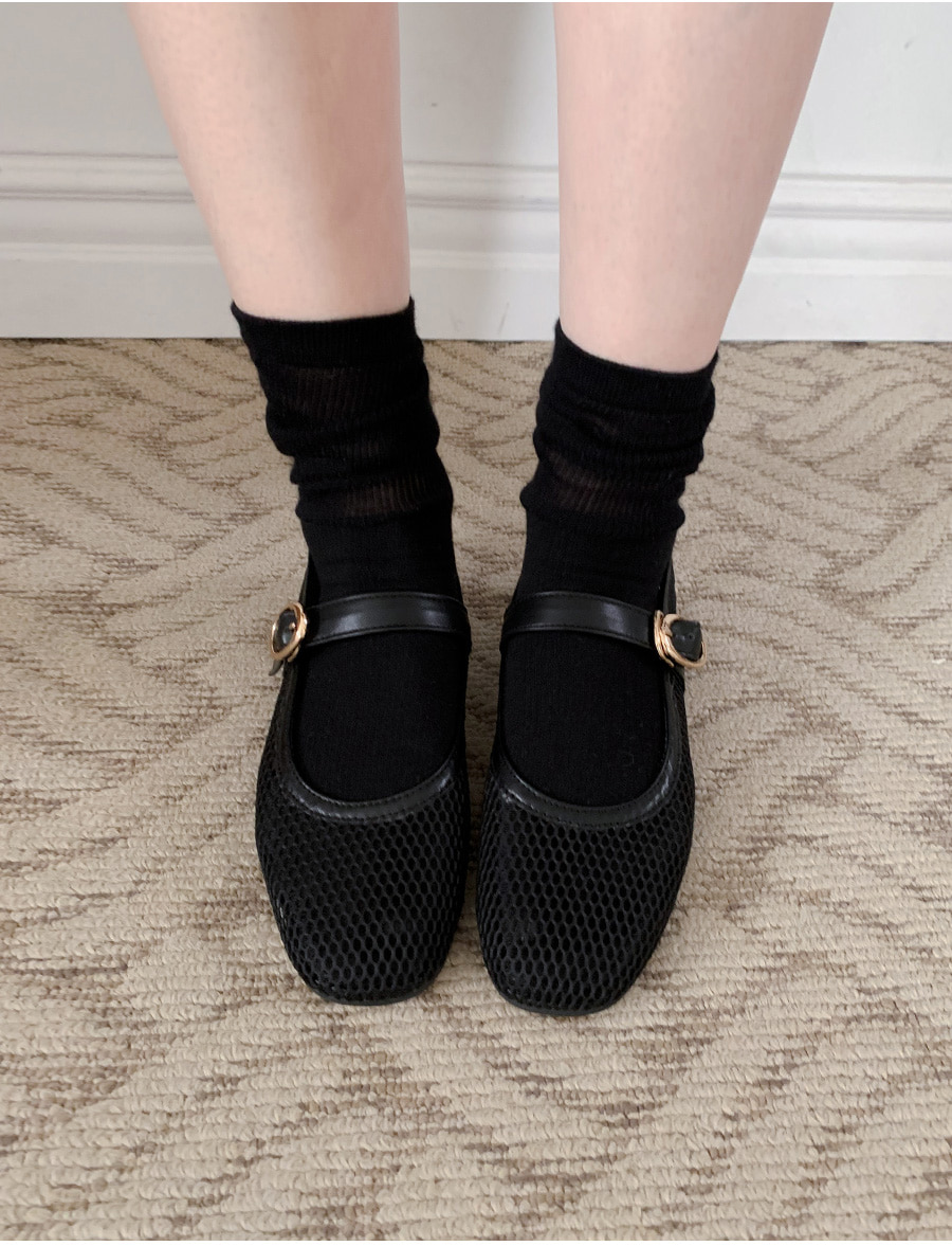 フラットシューズ [Archivepke] Mesh Gem flat Archivepke ♥ Luv string flat/追跡付 (Archivepke/フラット
