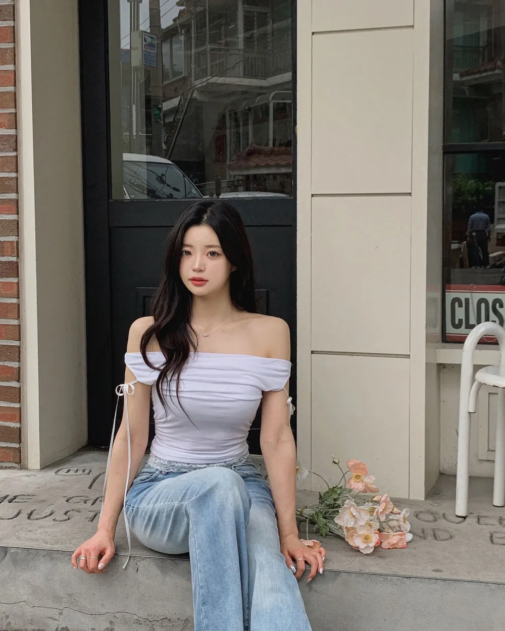 바지 모델 착용 이미지-S1L68
