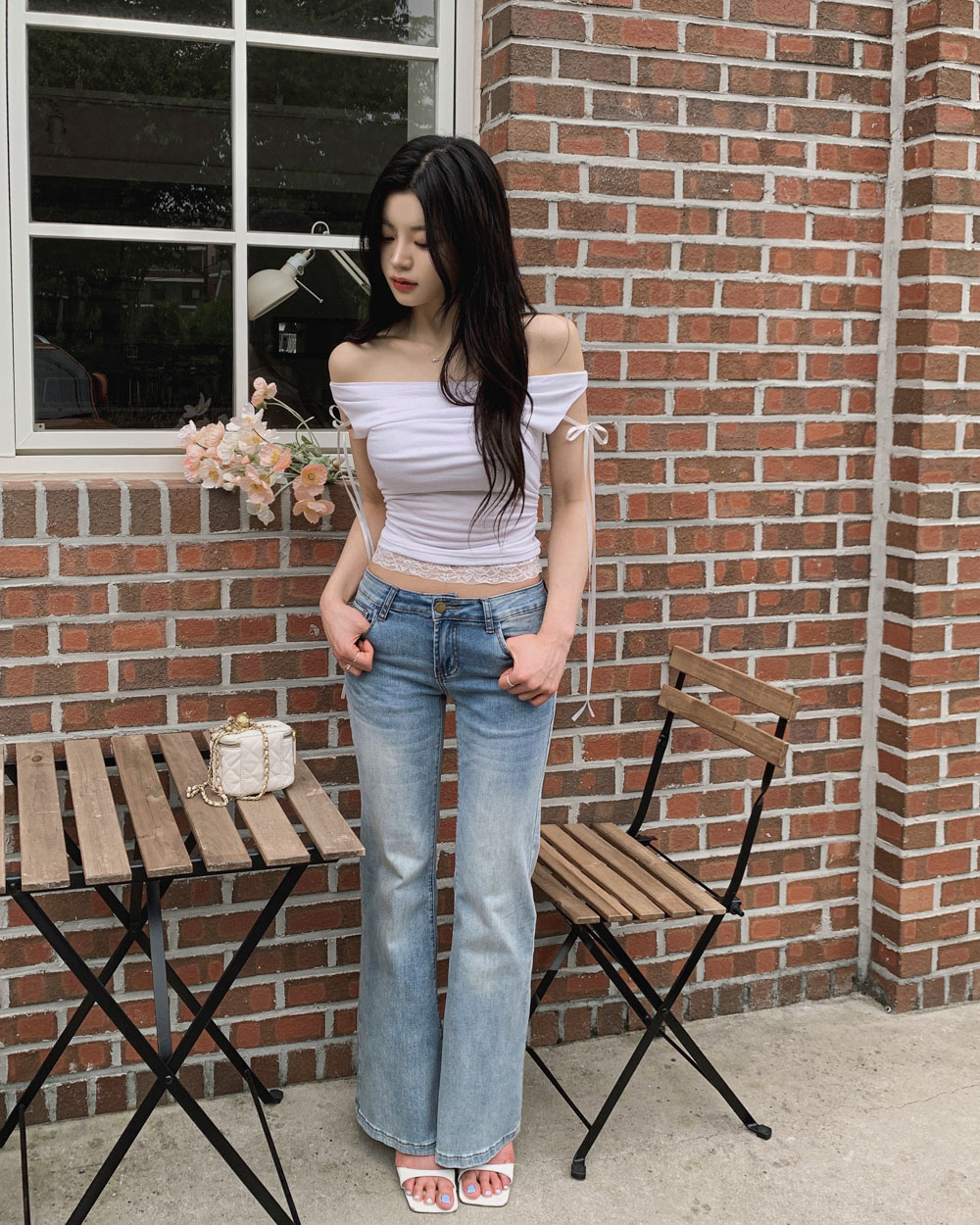 ローライズウォッシングブーツカットデニムパンツ | レディース
