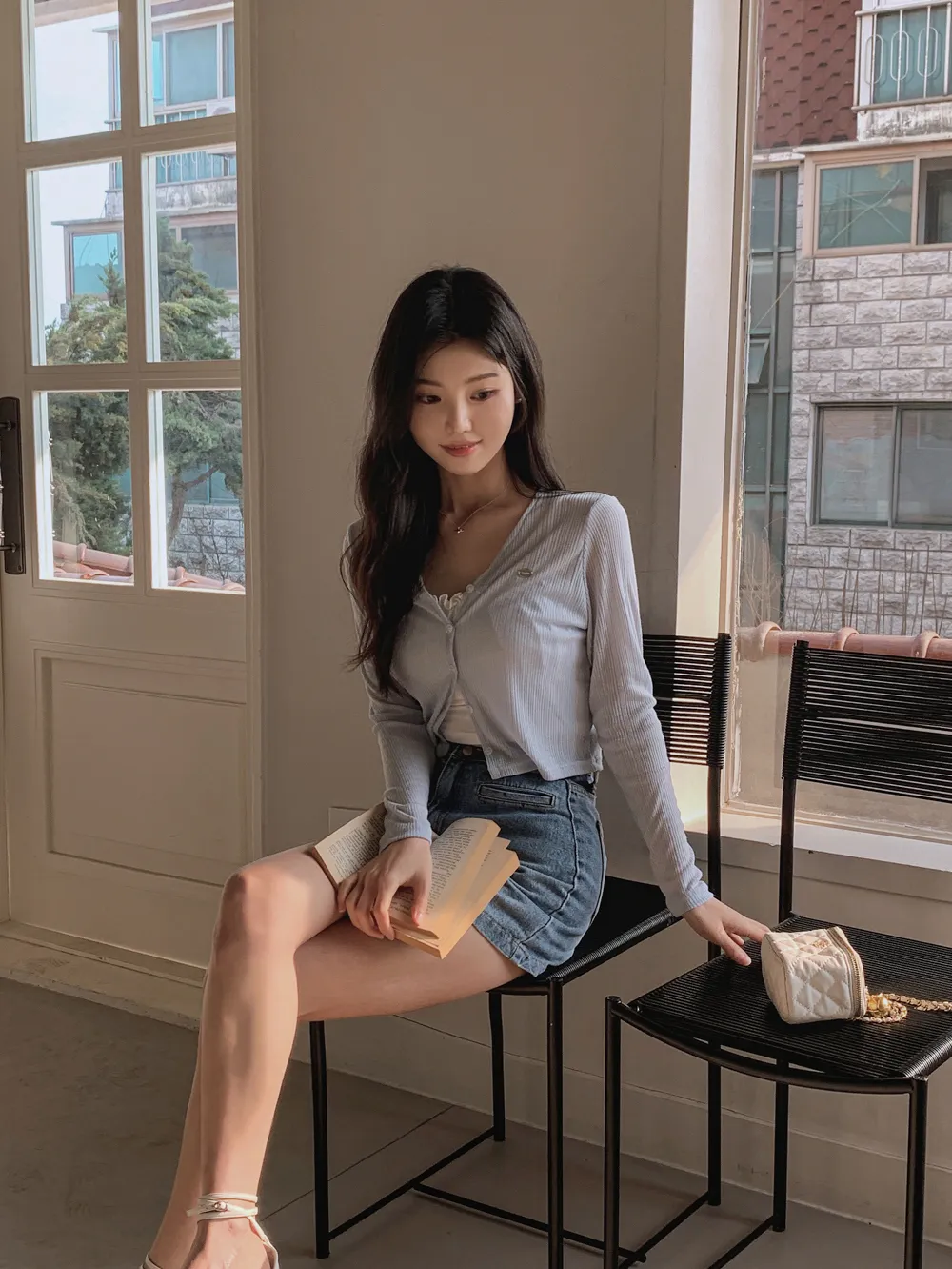 미니 스커트 모델 착용 이미지-S1L51