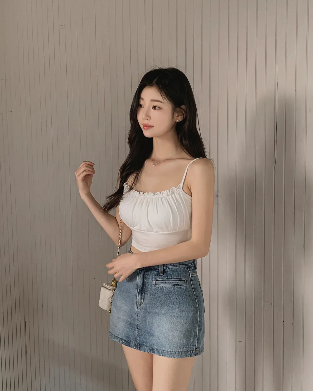 미니 스커트 모델 착용 이미지-S1L53