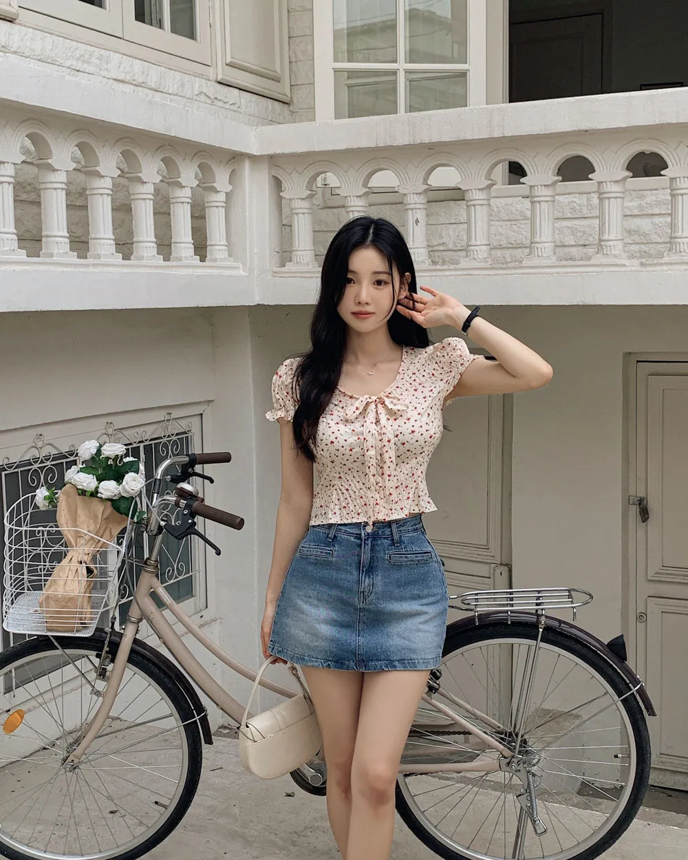 미니 스커트 모델 착용 이미지-S1L107