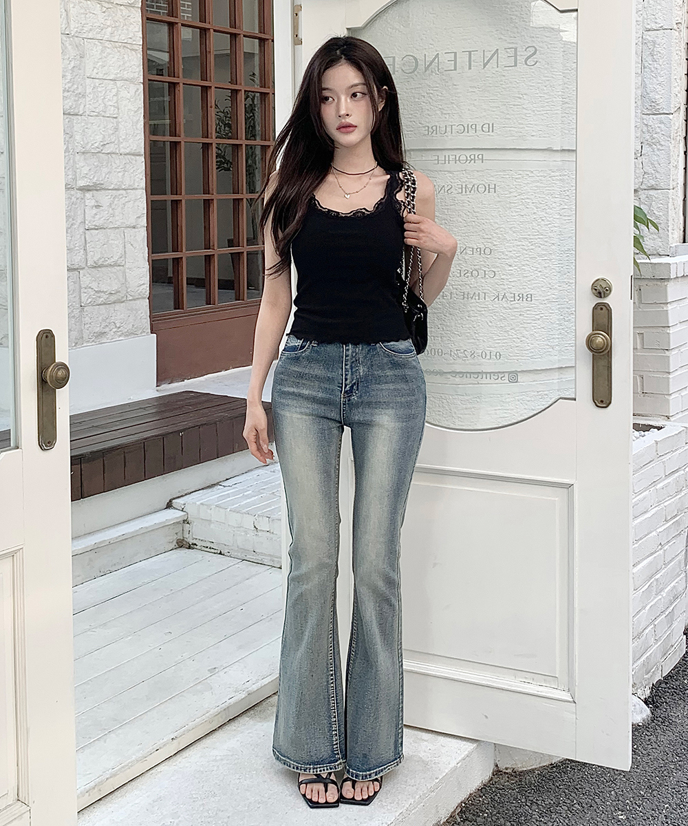 ウォッシングブーツカットライトブルーデニムパンツ | レディース