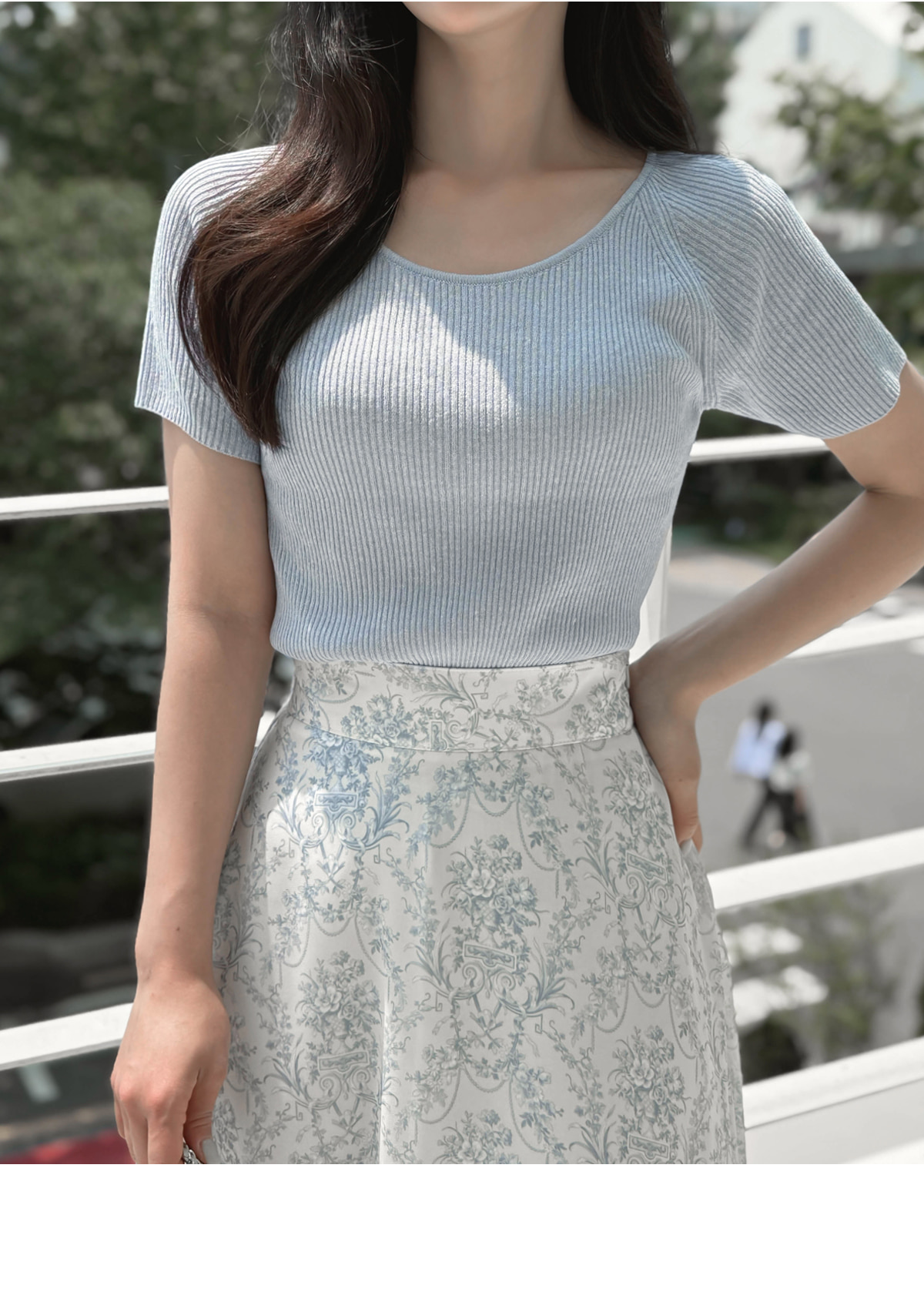 シフォンロングバックゴムプリントスカート | レディース