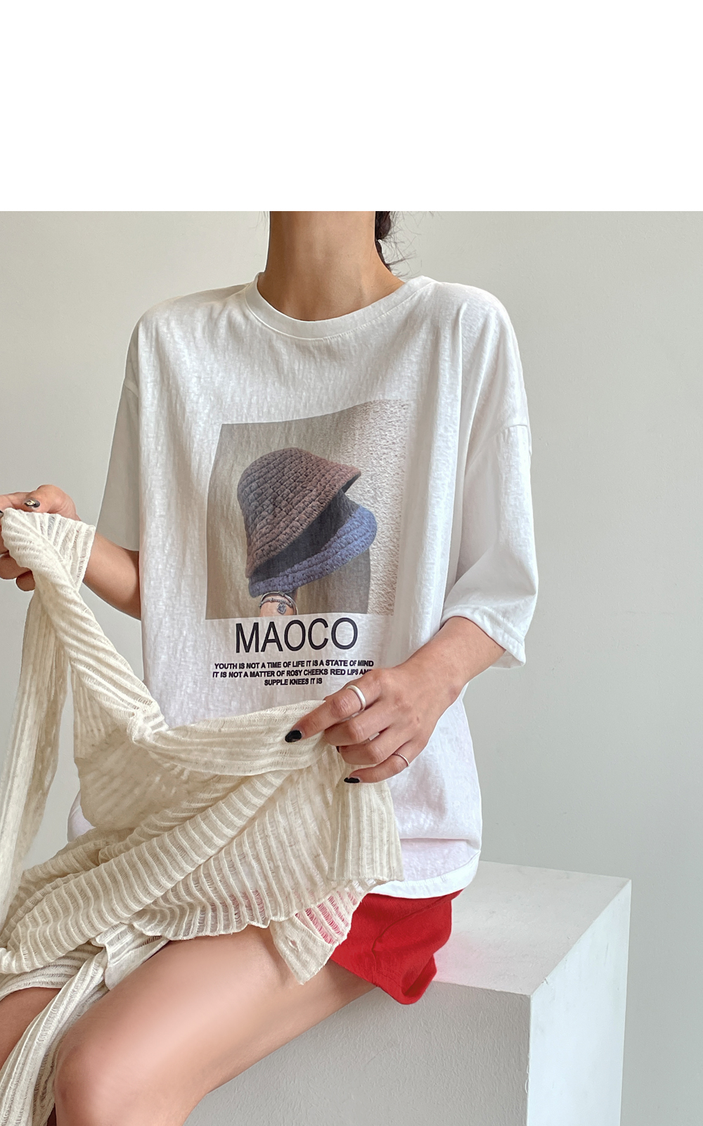 tシャツ ボクシー半袖Ｔシャツ レディース 半袖ボクシーラウンドネックプリントTシャツ | レディース
