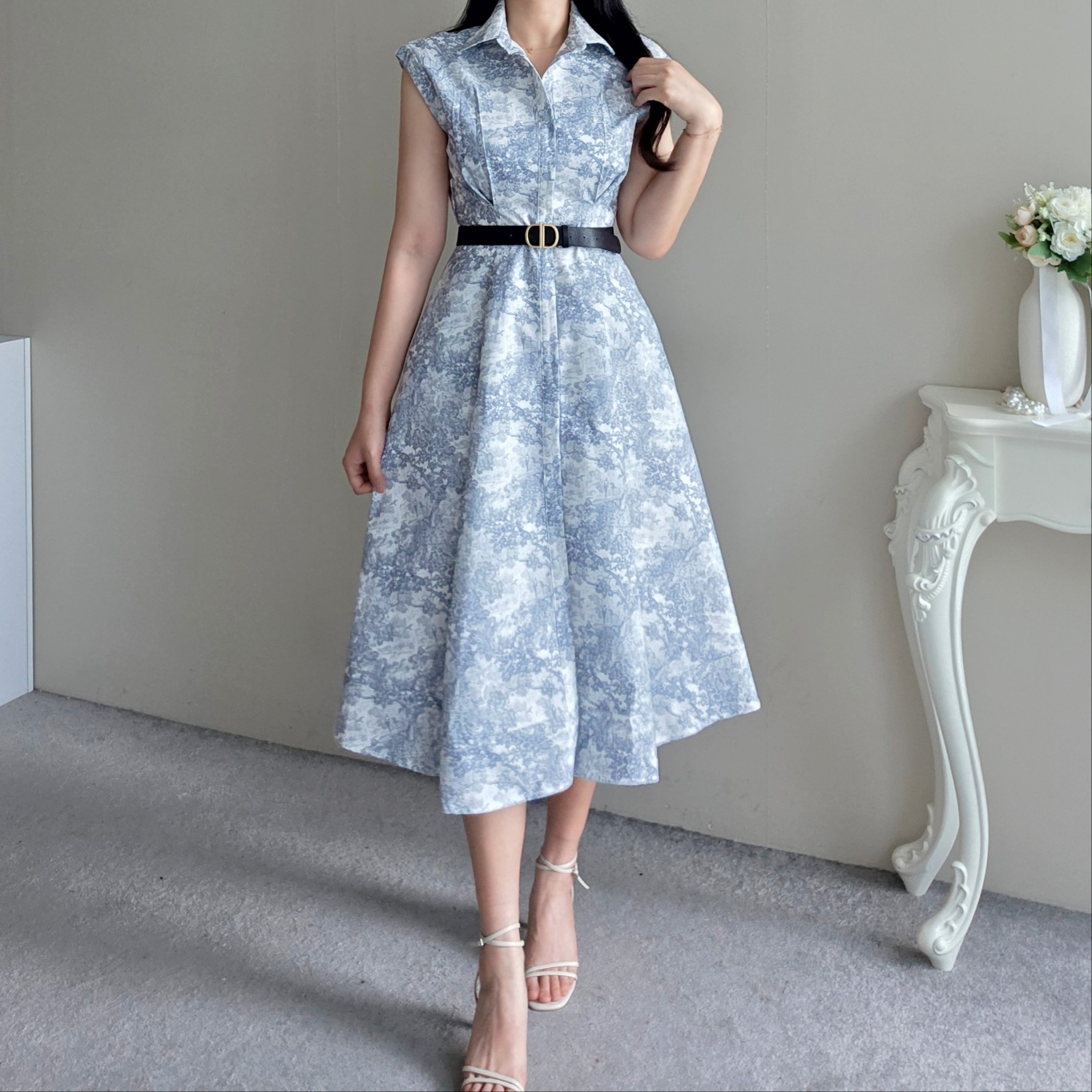 フレンチスリーブエアリープリーツプリントワンピース ERADIE ワンピース French Sleeve Airy Pleated Printed one