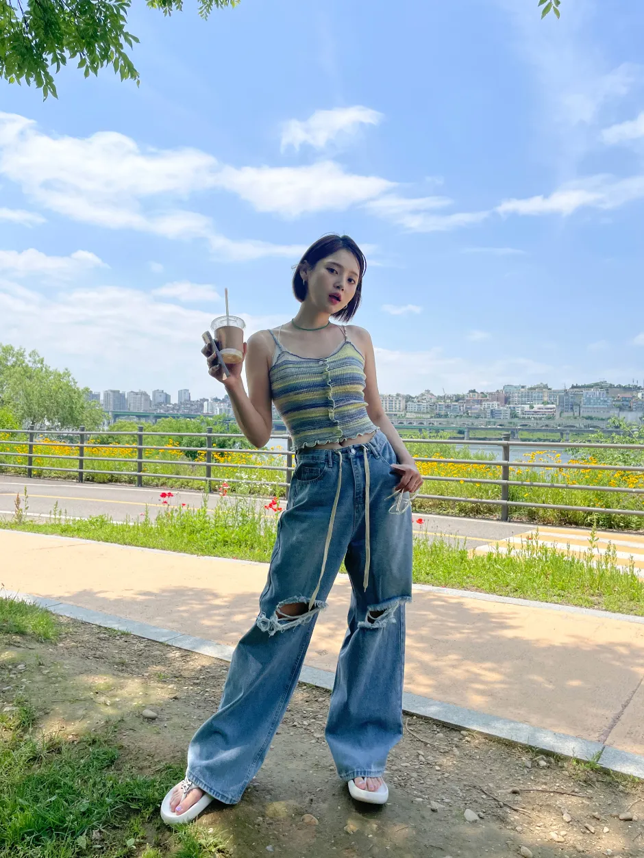 민소매 모델 착용 이미지-S1L31