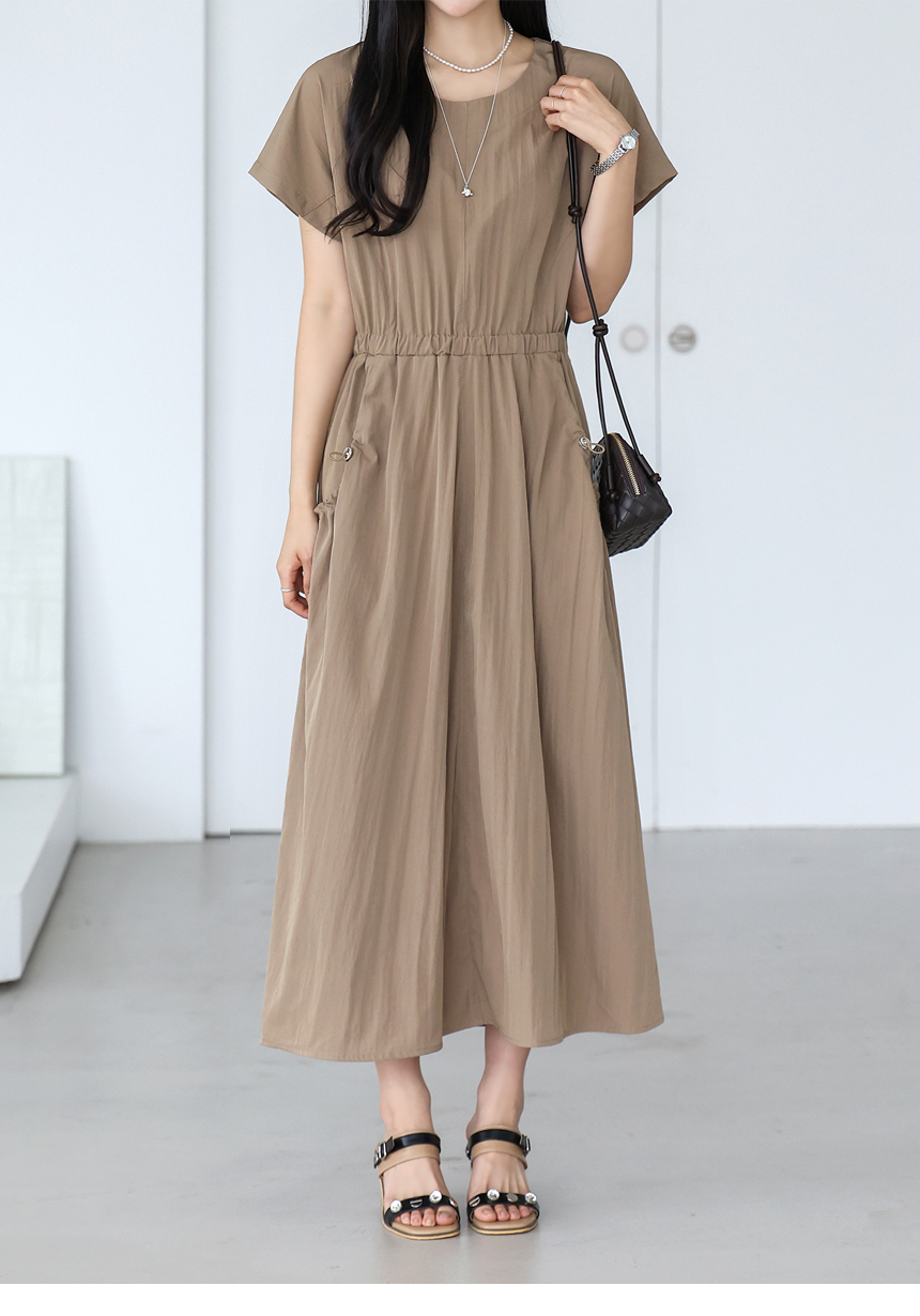 フレアポケットウエストゴムワンピース | レディースファッション通販