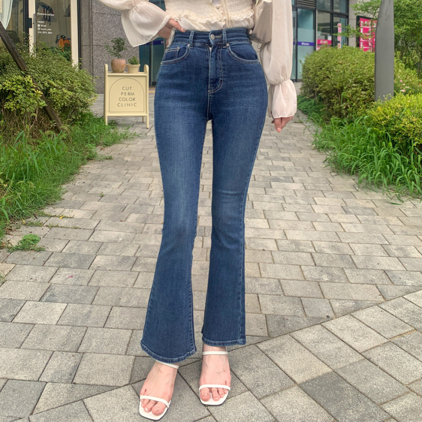 ストレッチウォッシングハイウエストブーツカットデニムパンツ