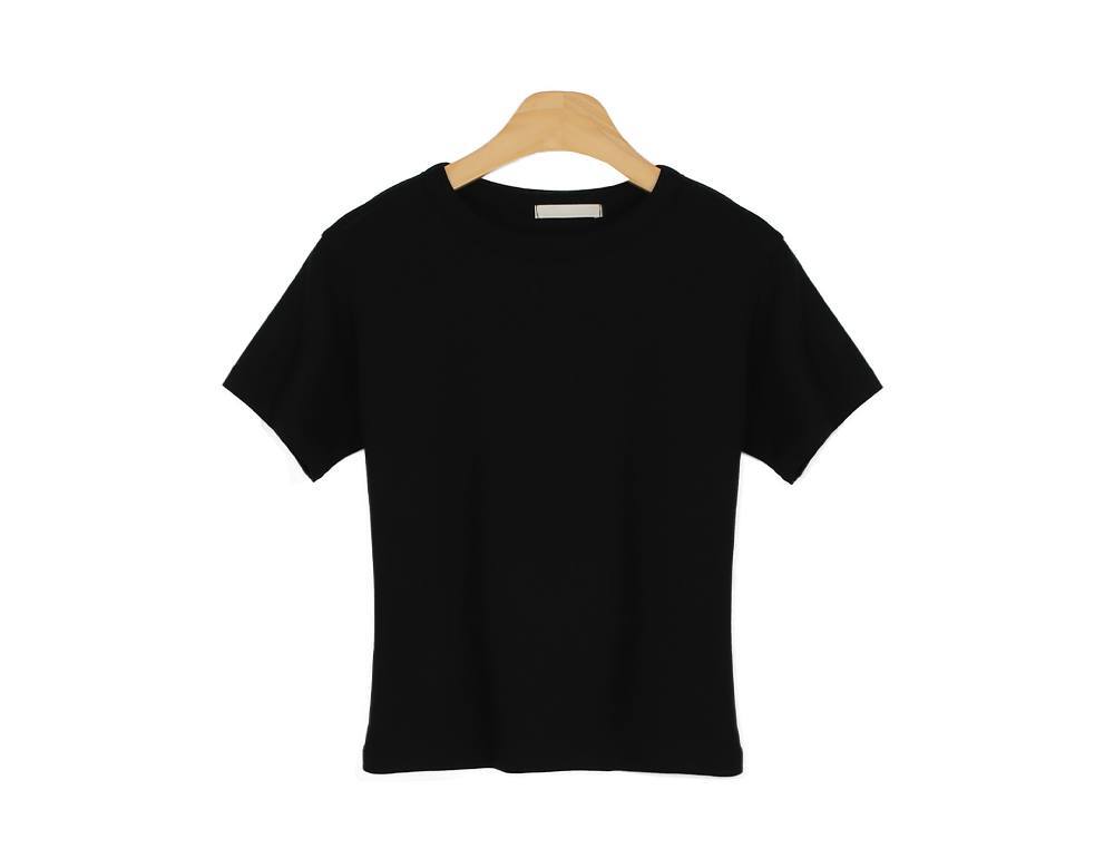 ラウンドネック半袖無地カラーTシャツ | レディースファッション通販