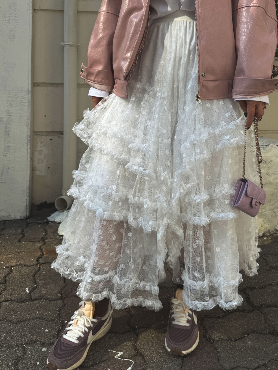 2024SS コムデギャルソン コムコム ティアード フリル イージー スカート 2024SS コムデギャルソン コムコム ティアード フリル イージー スカート