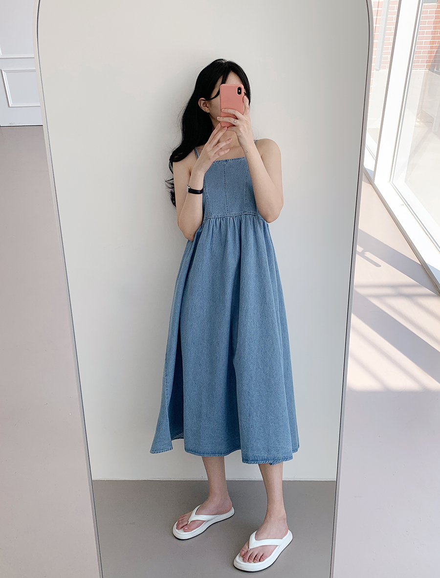 【美品】CABAN ブルー キャミワンピース ドローストリング 美品】CABAN ブルー キャミワンピース ドローストリング バスト