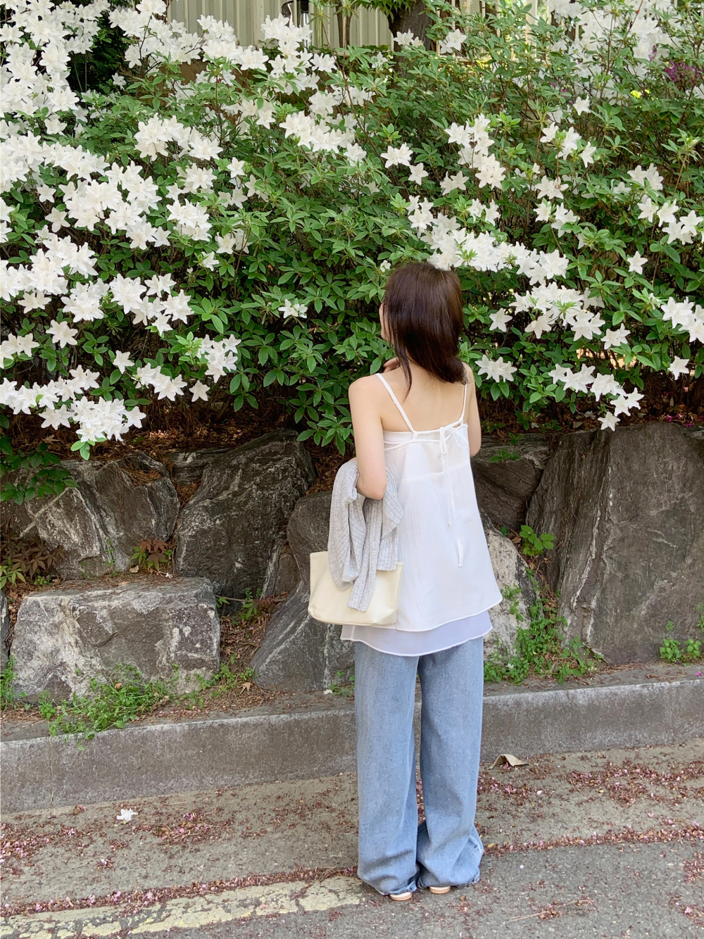 ウォッシングハイウエストワイドデニムパンツ | レディース