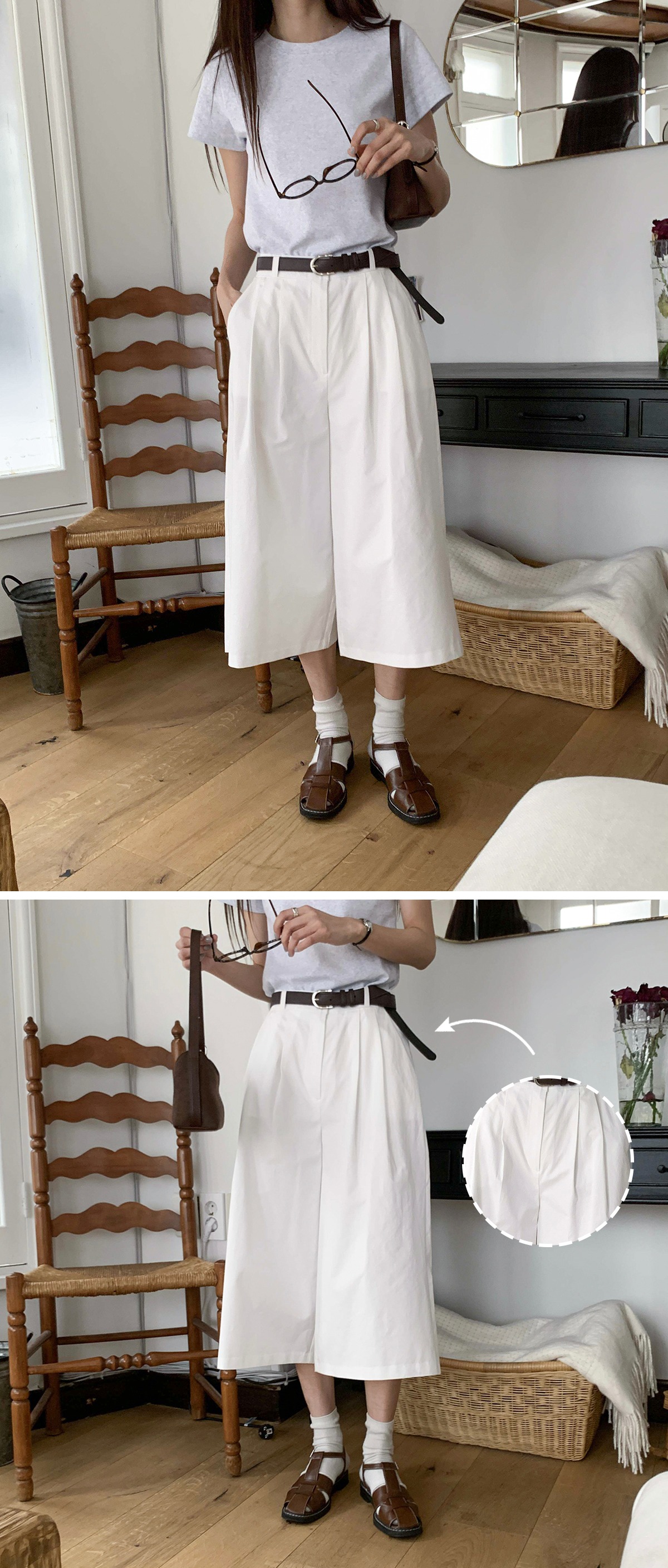 ツータックバミューダショートパンツ | レディースファッション通販