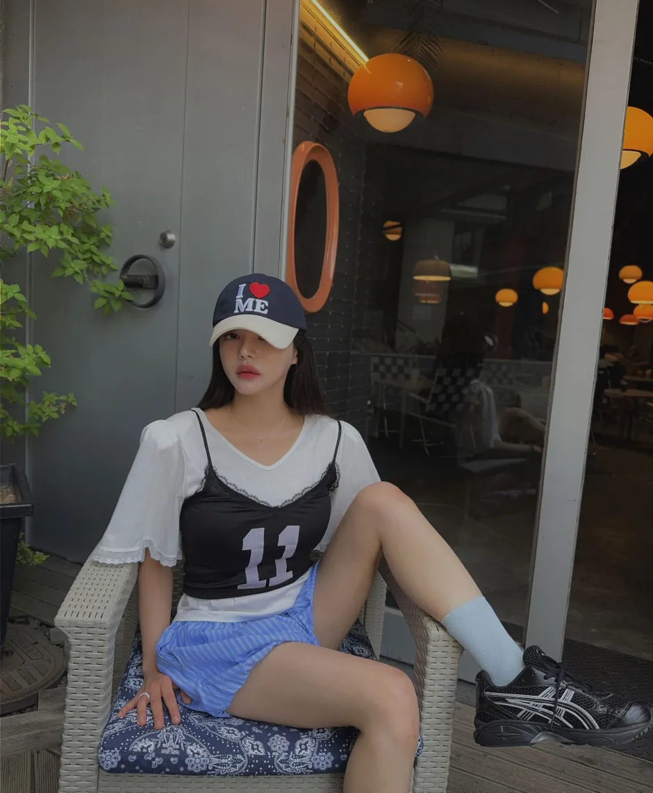 민소매 모델 착용 이미지-S1L28