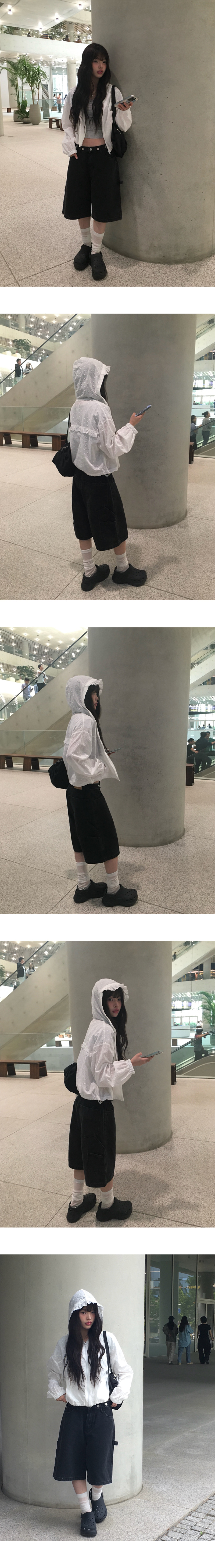 デニムアジャストバミューダカーペンターAラインショートパンツ