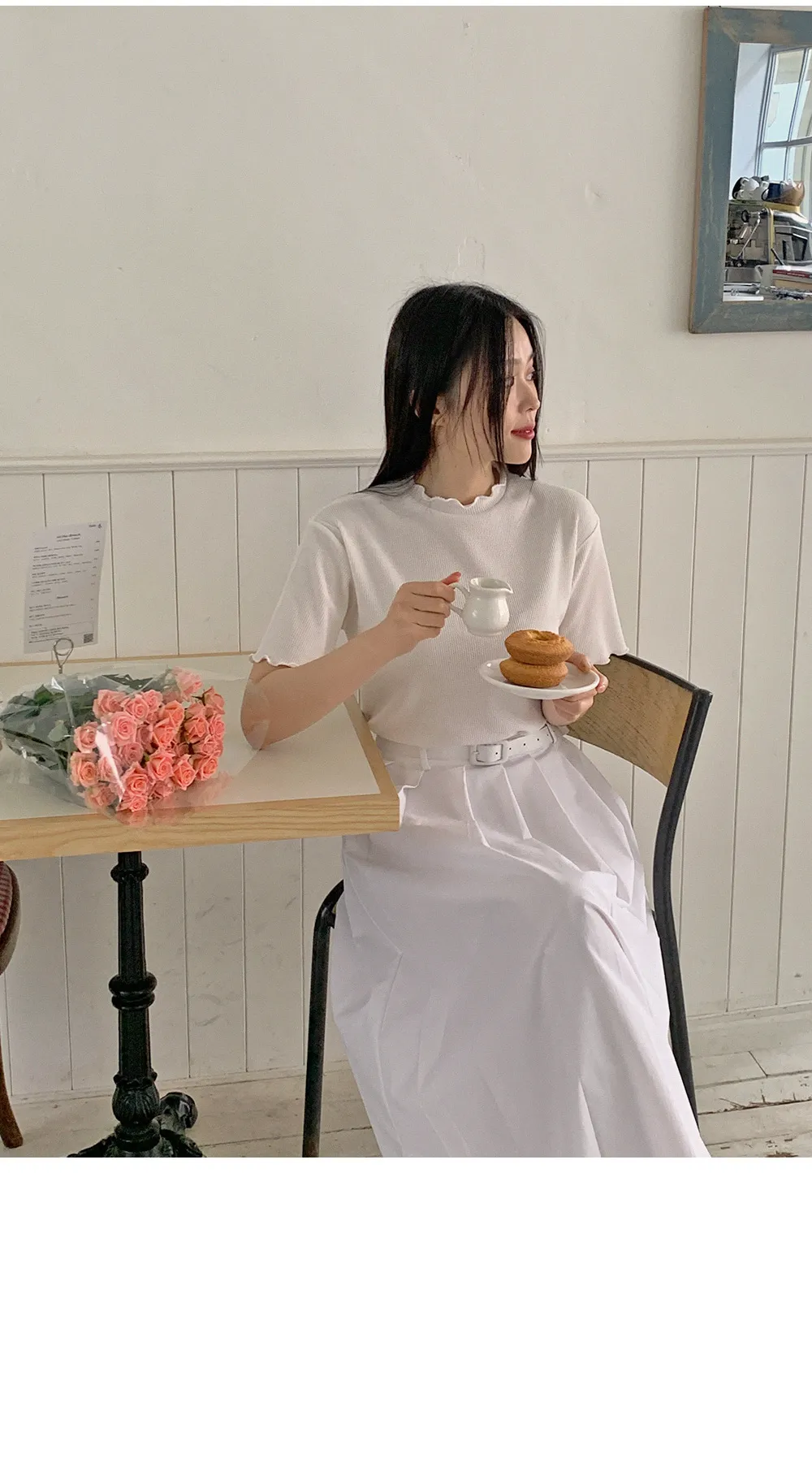 위러블리반팔_와플지 러플티셔츠