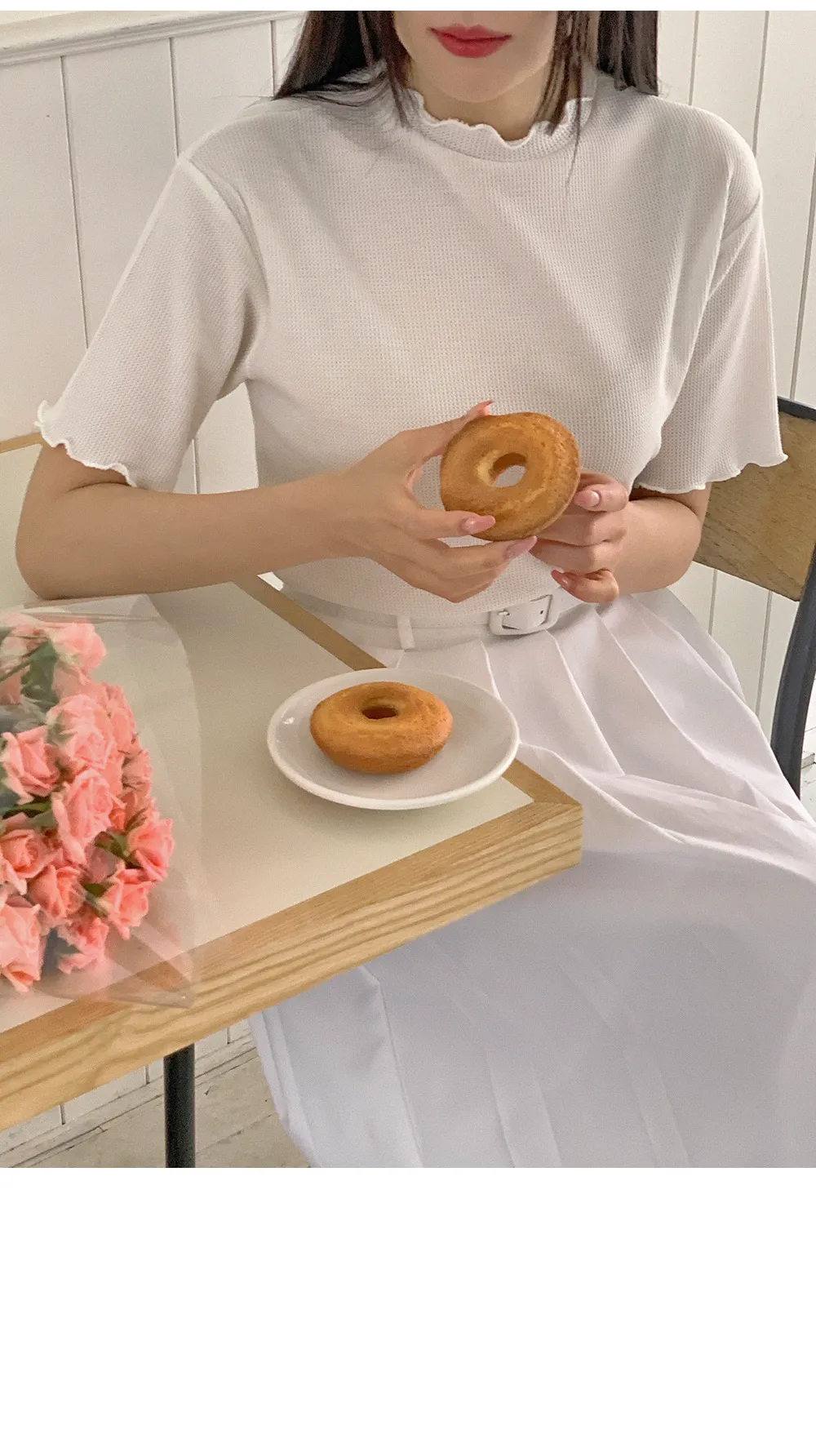 위러블리반팔_와플지 러플티셔츠