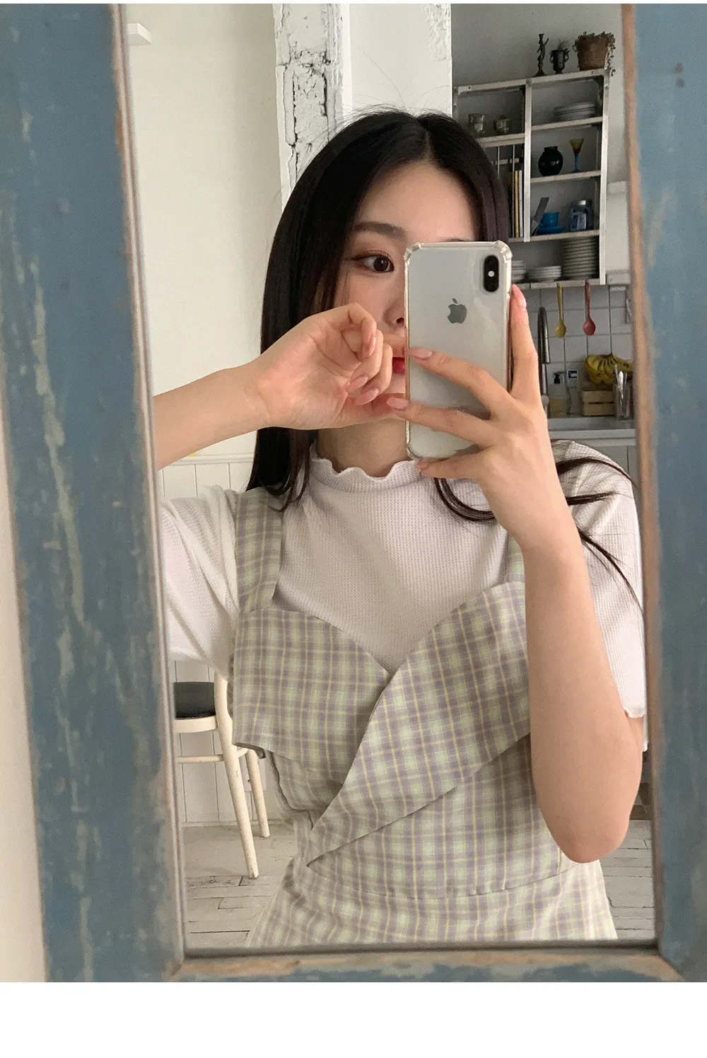 위러블리반팔_와플지 러플티셔츠