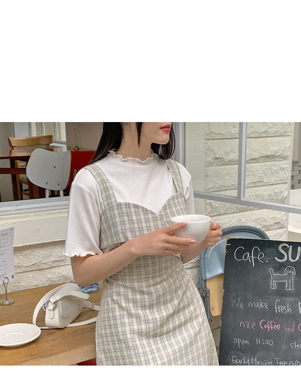 위러블리반팔_와플지 러플티셔츠