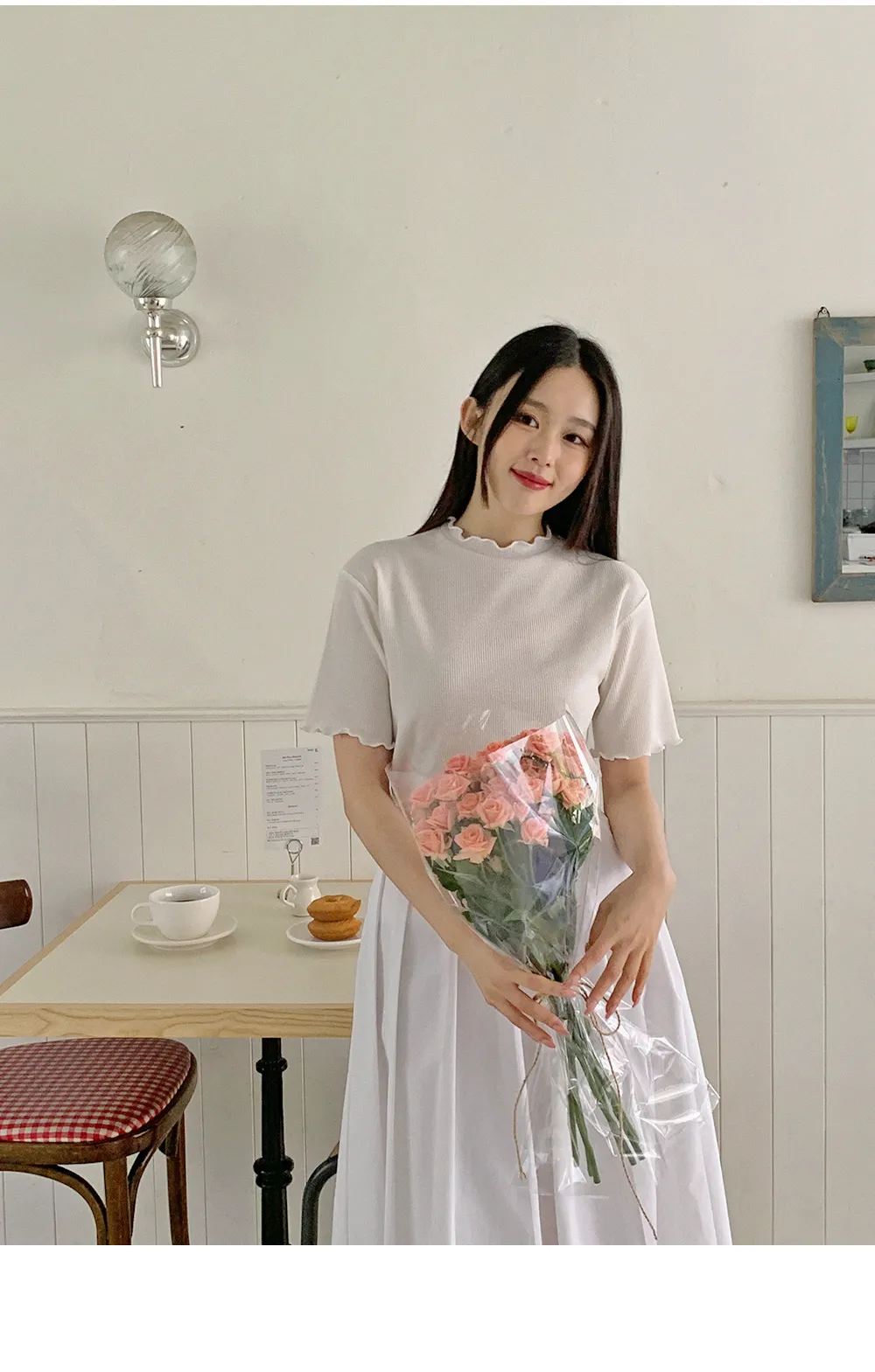 위러블리반팔_와플지 러플티셔츠