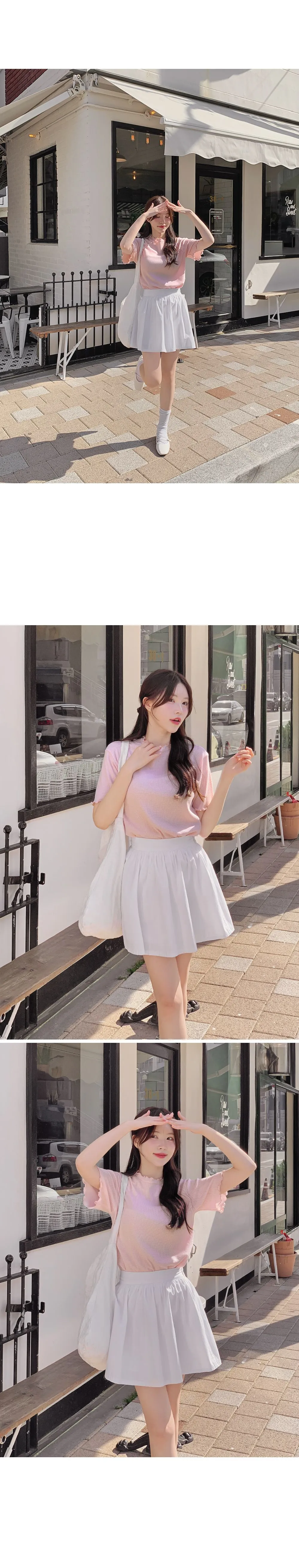 위러블리반팔_와플지 러플티셔츠