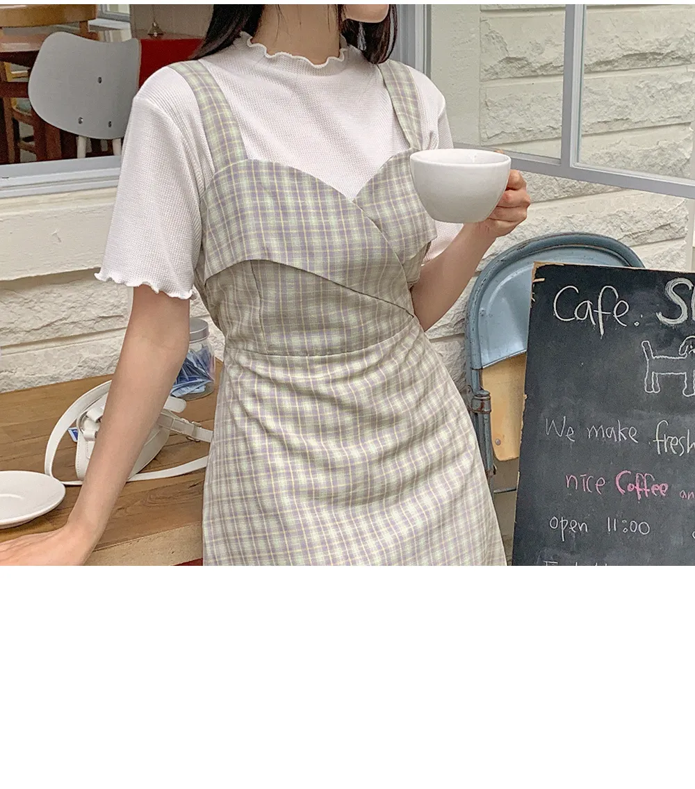 위러블리반팔_와플지 러플티셔츠