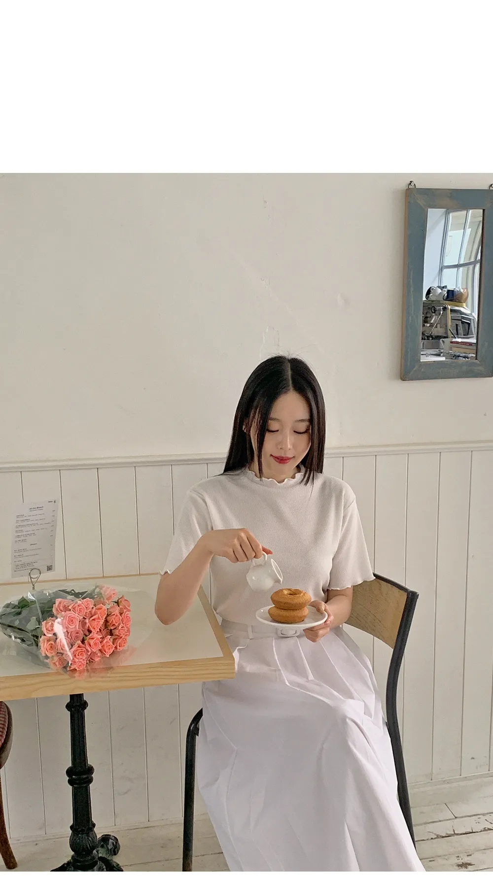 위러블리반팔_와플지 러플티셔츠