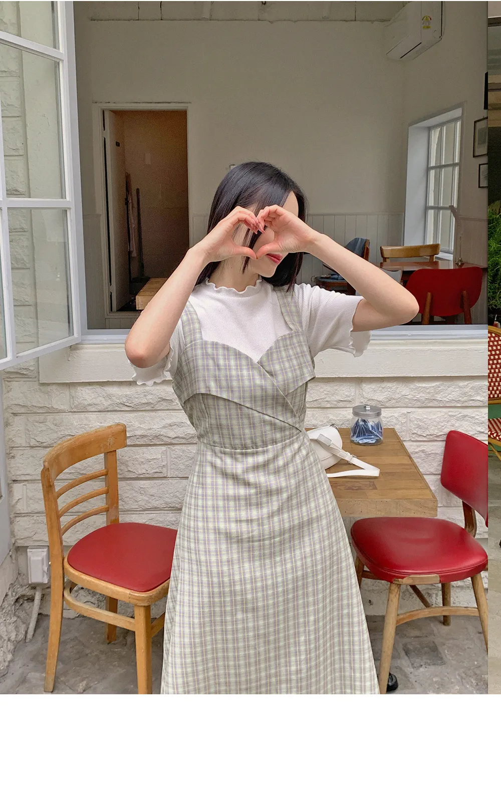 위러블리반팔_와플지 러플티셔츠