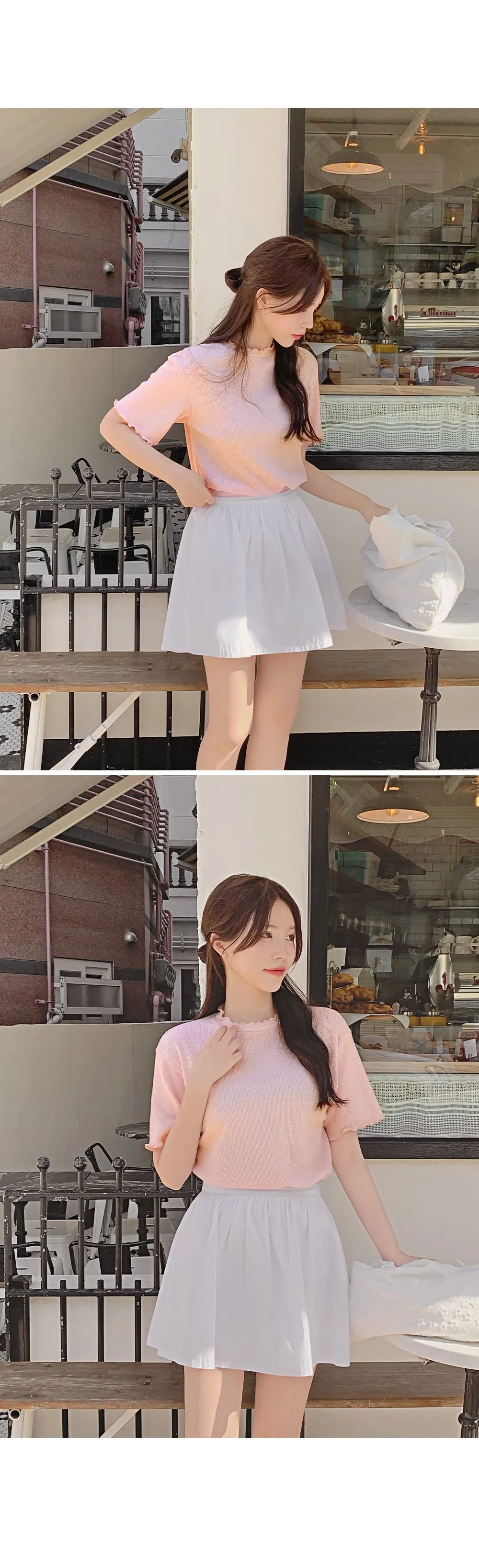 위러블리반팔_와플지 러플티셔츠