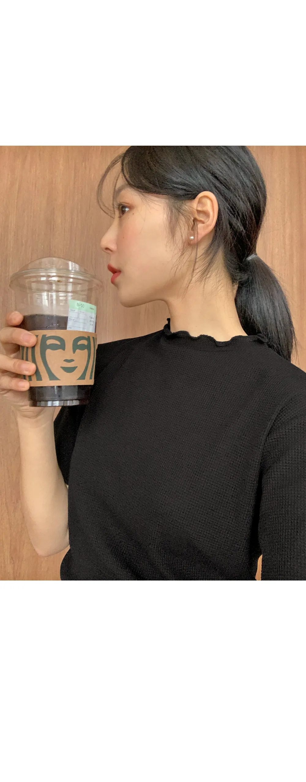 위러블리반팔_와플지 러플티셔츠