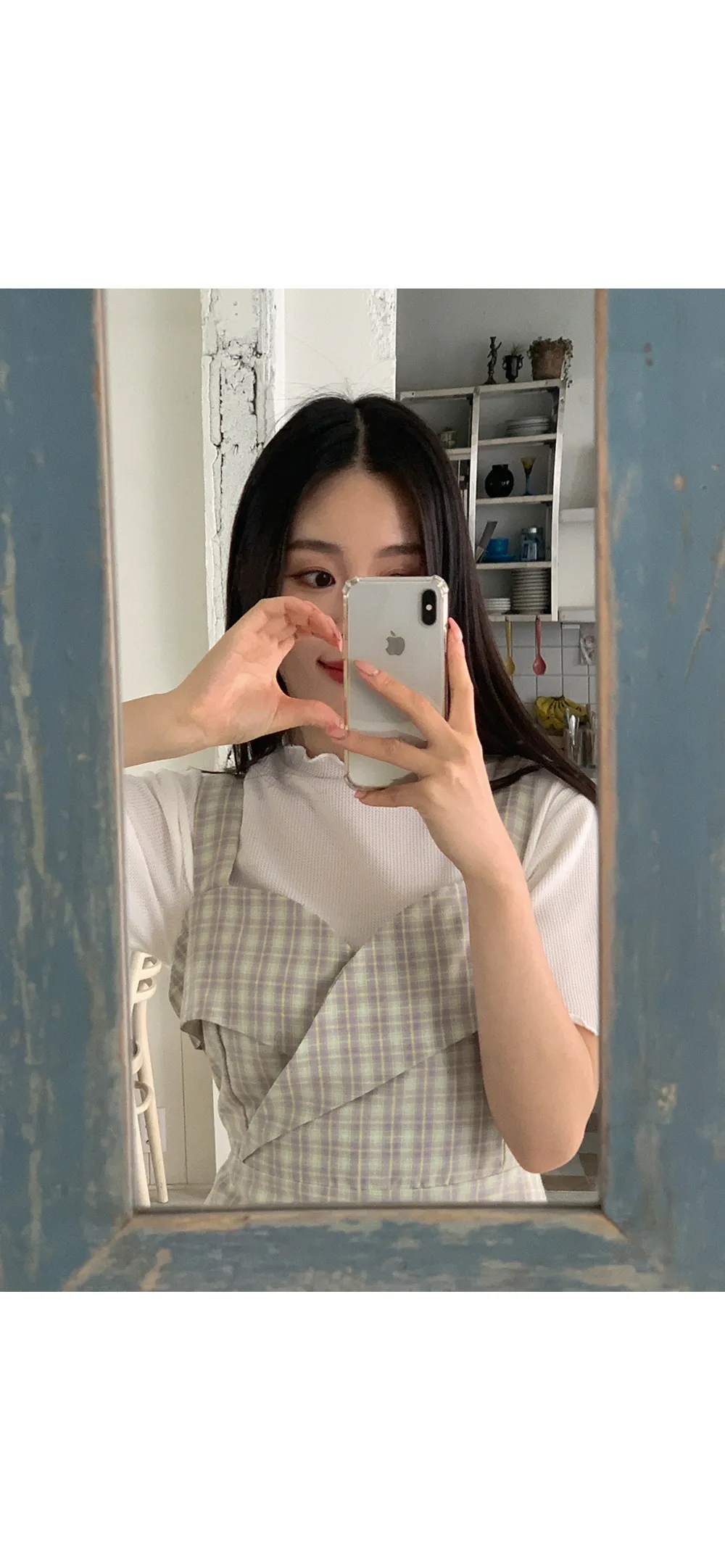 위러블리반팔_와플지 러플티셔츠